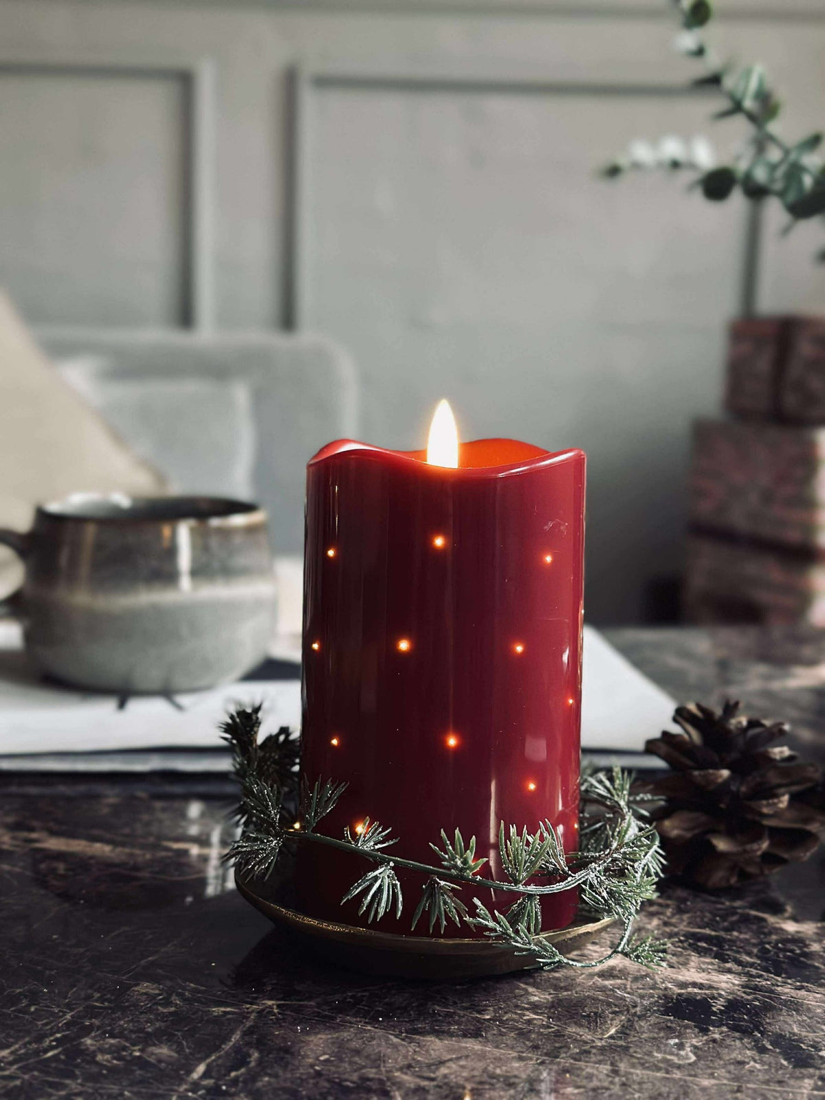 LED Blockljus JUL TWINKLE - 12,5 cm