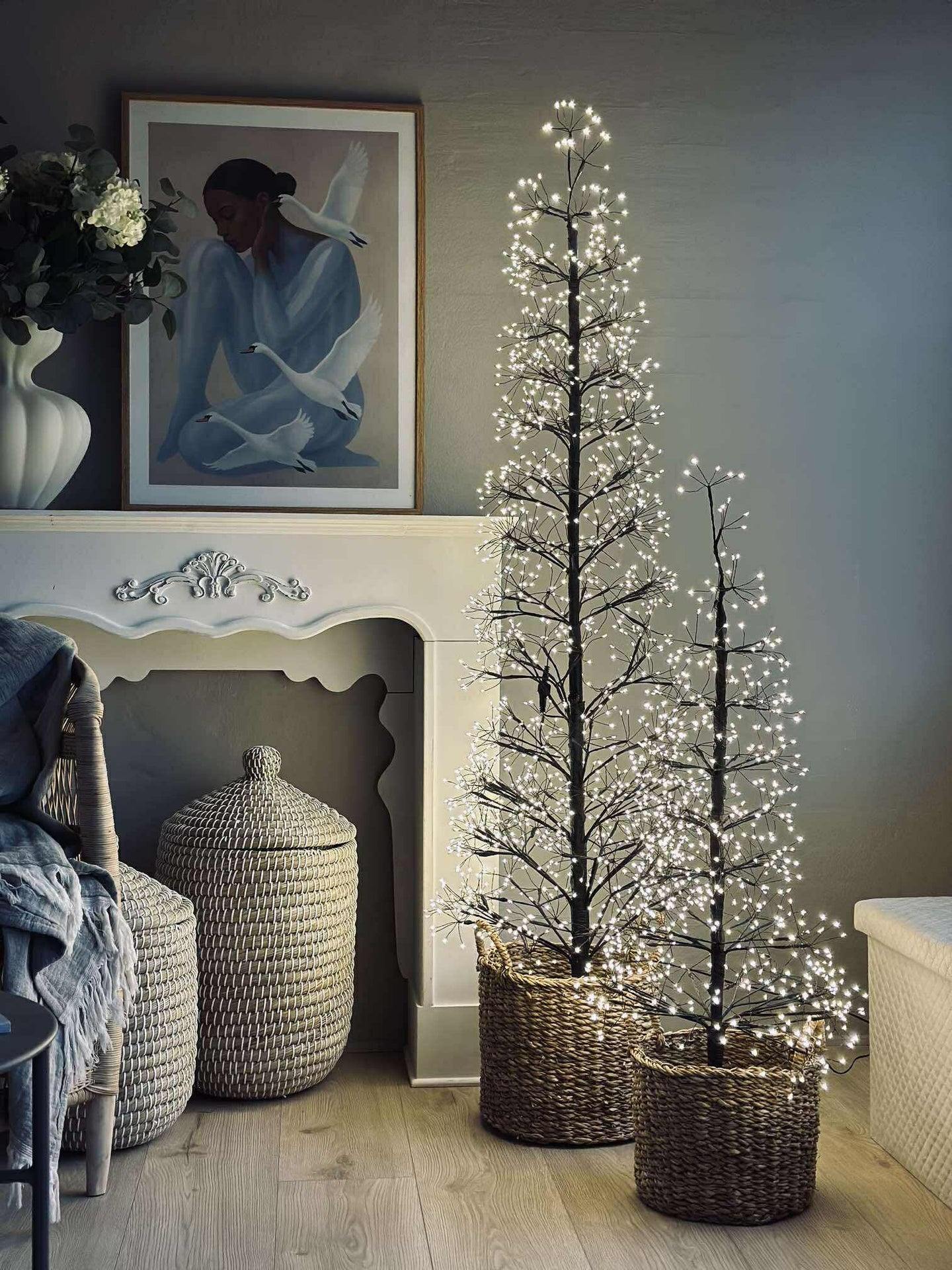 Julgran med 1600 LED-lampor - Svart