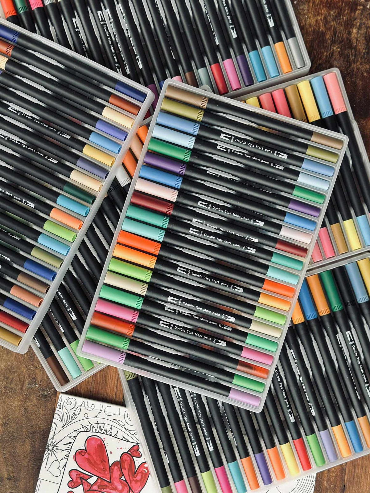 120 Dubbelsidiga Vattenbaserade Brushpennor