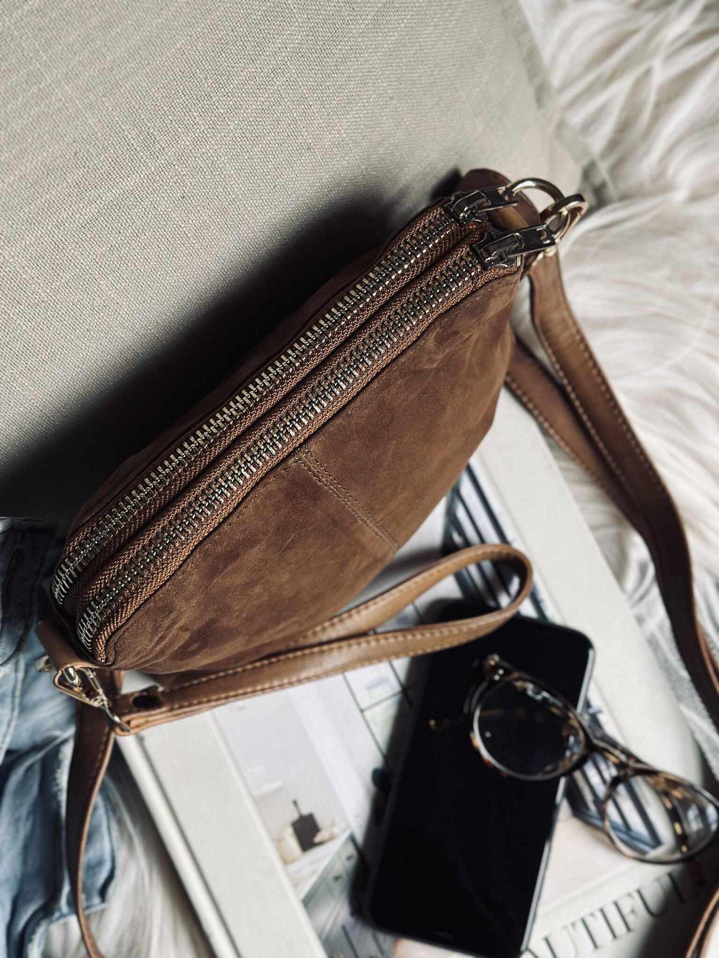 Crossbody-clutch ALICE - Mocka caramel