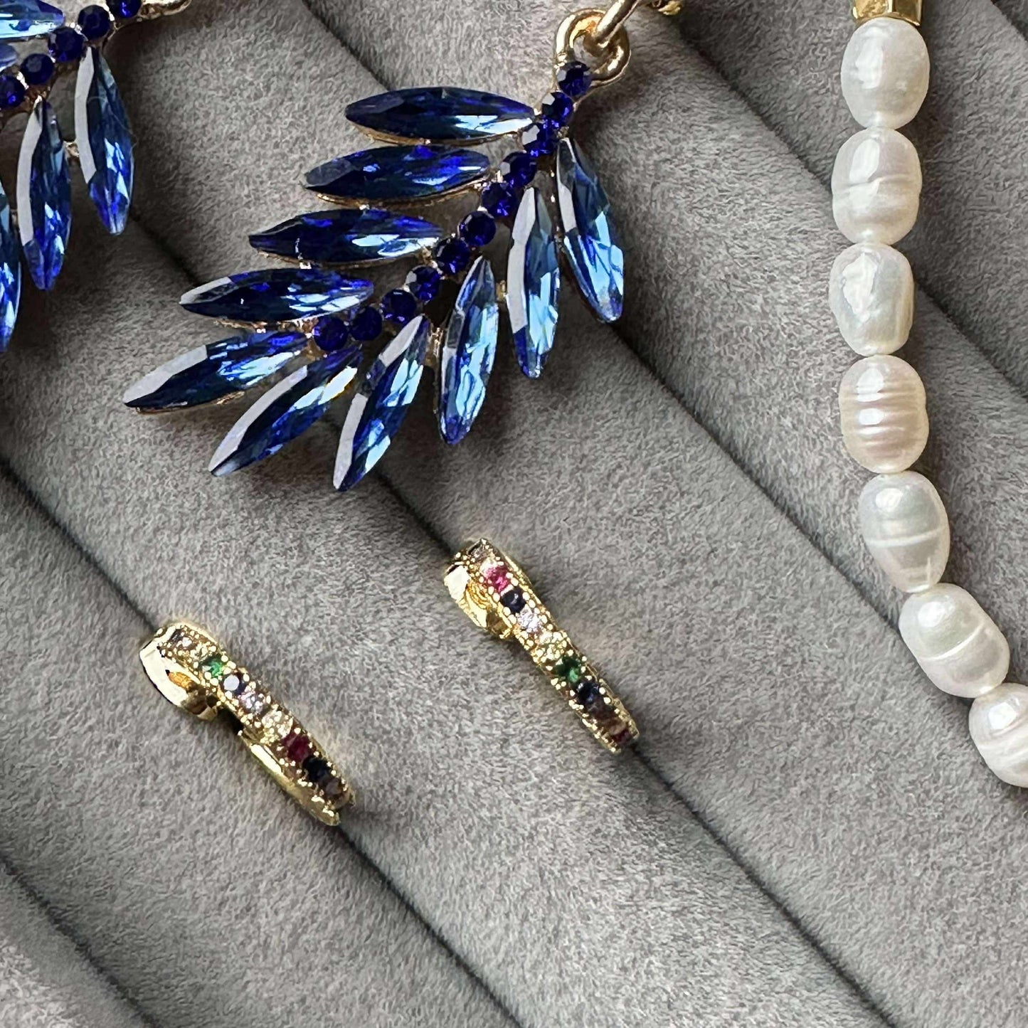 Örhängen Feather - Royal blue