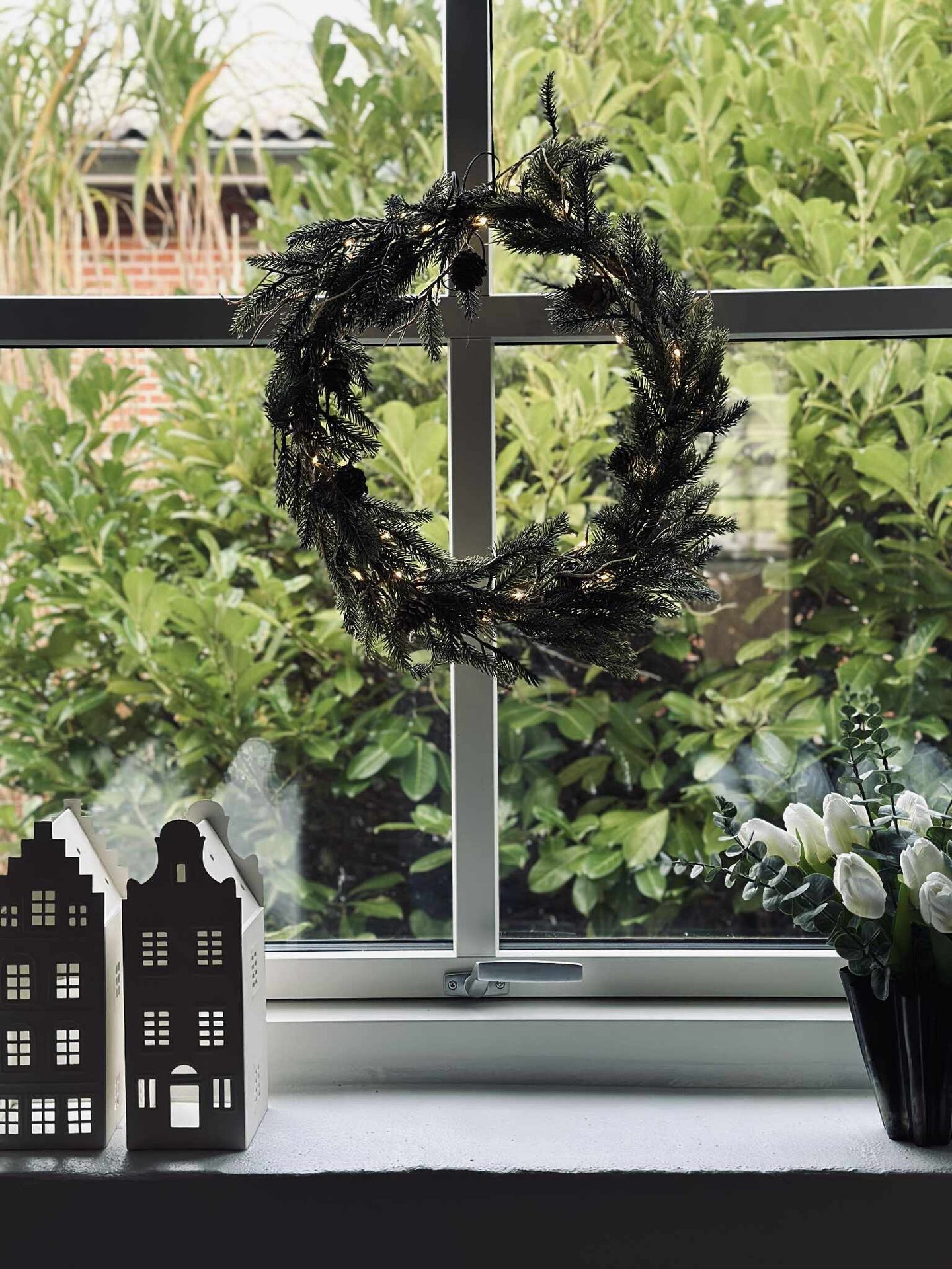 Julkrans med ljus - Utan snö