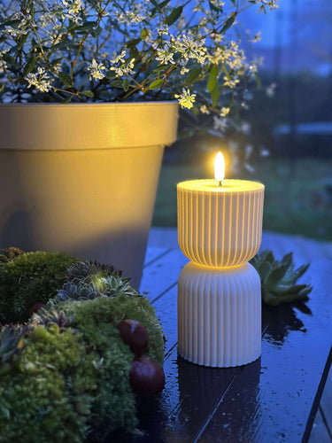 LED Blockljus Vit timglas - Utomhus