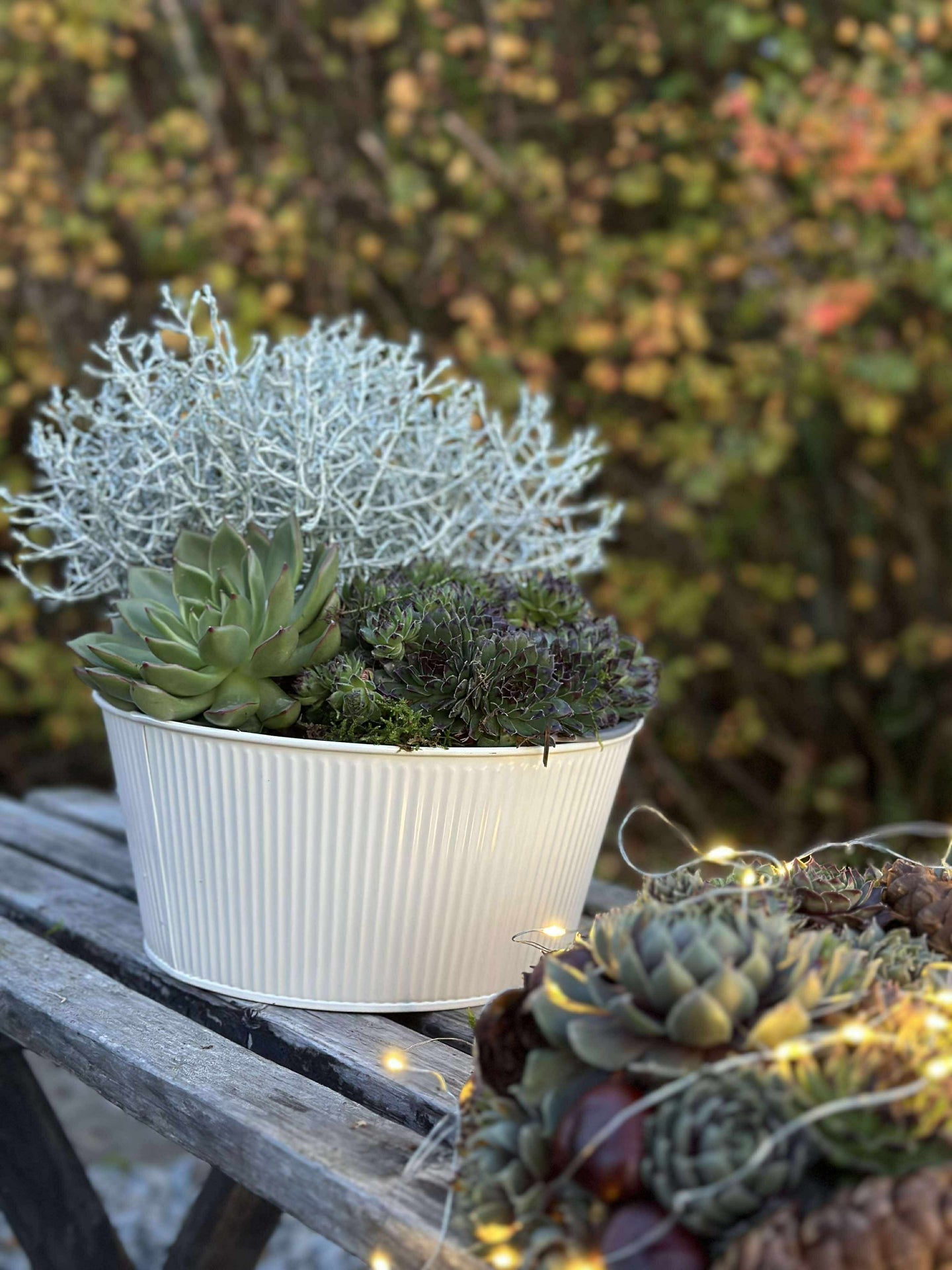 Rund kruka med räfflor