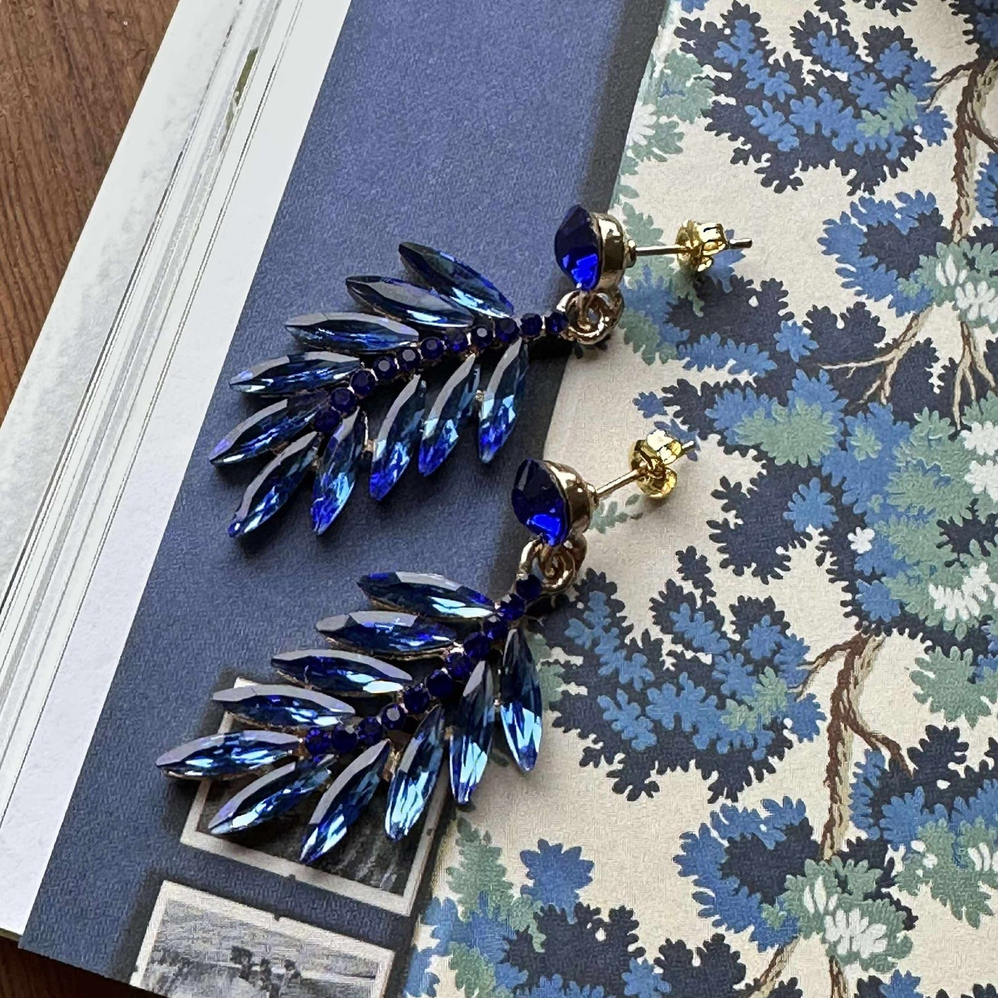 Örhängen Feather - Royal blue