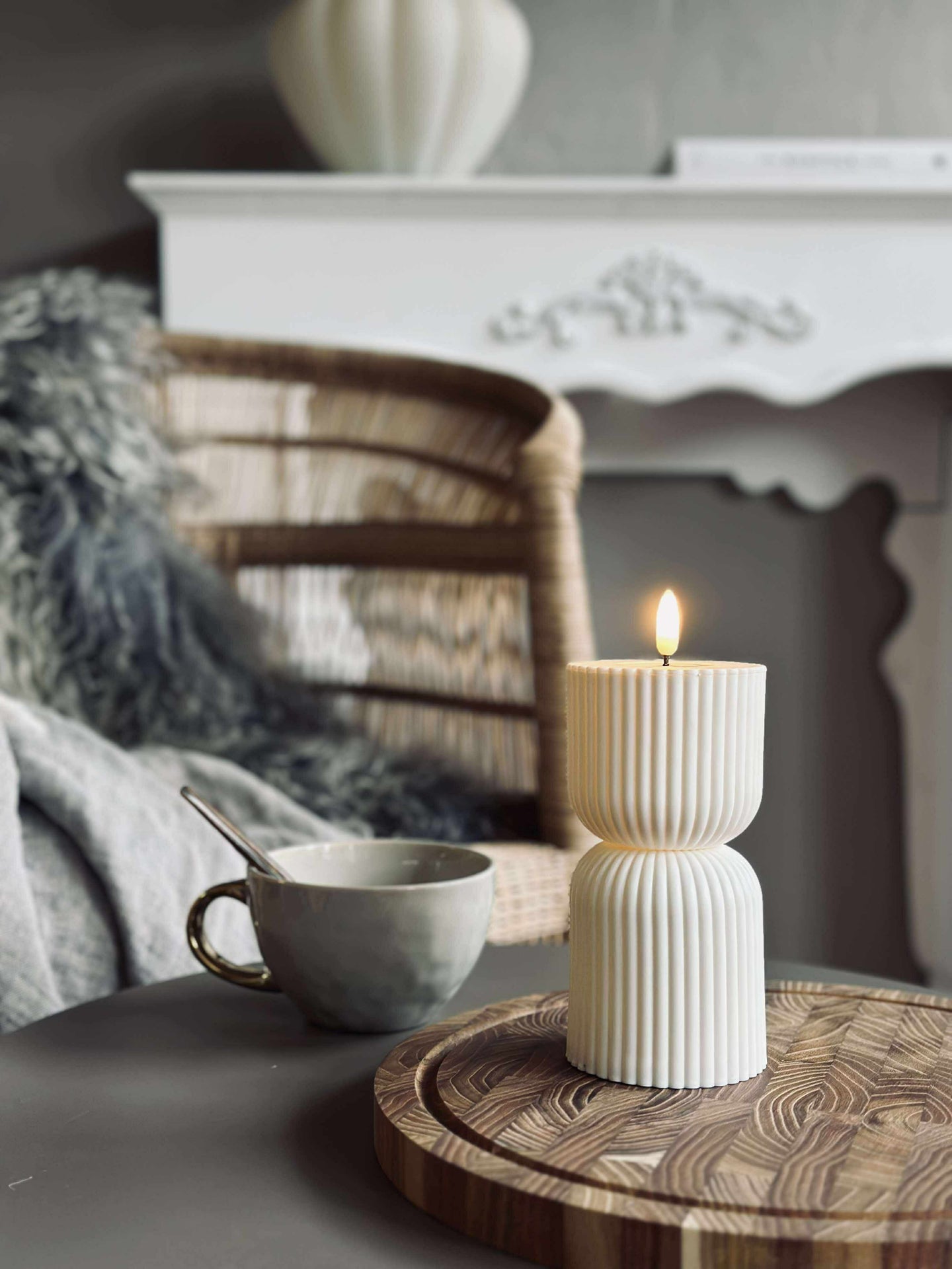 LED Blockljus Vit timglas - Utomhus