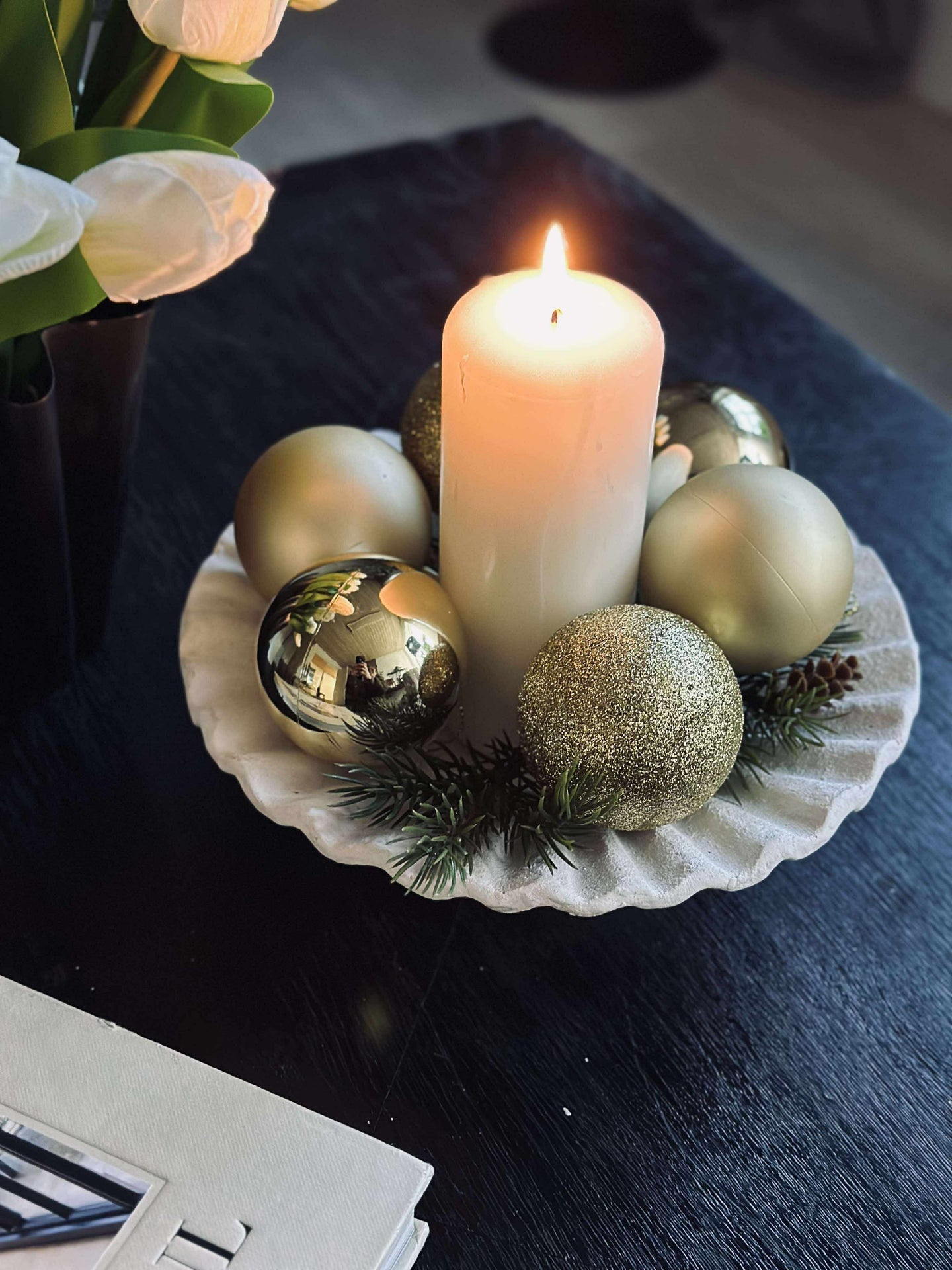 Guldfärgade Julkulor - 10 st.