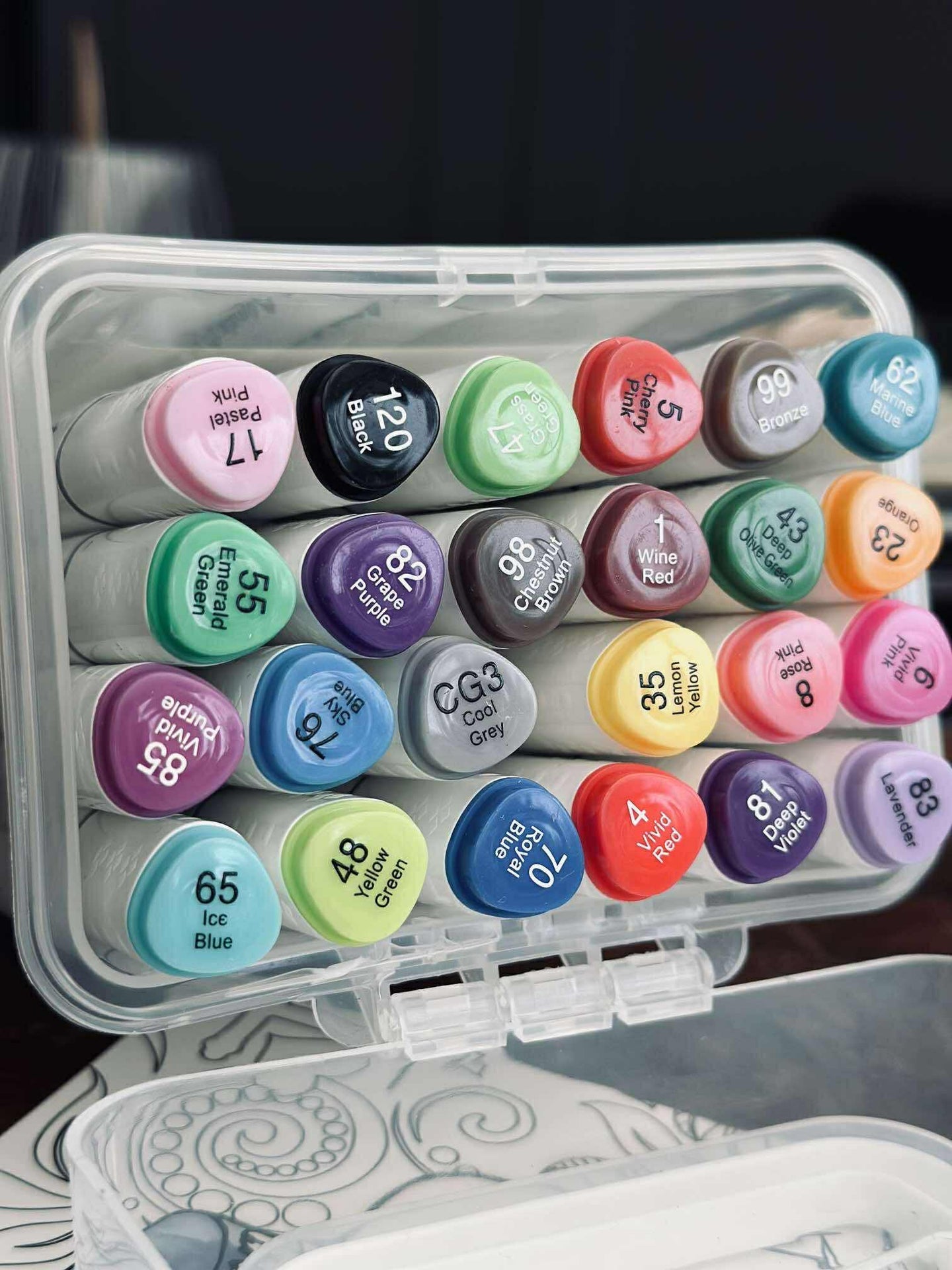 24 dubbla tuschpennor - Vattenbaserade Twinmarkers