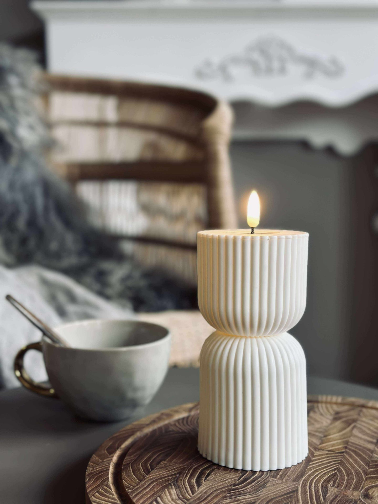 LED Blockljus Vit timglas - Utomhus