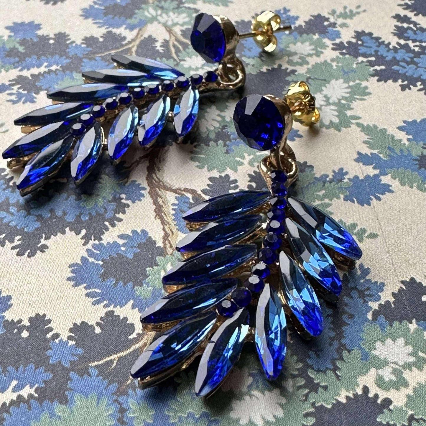 Örhängen Feather - Royal blue