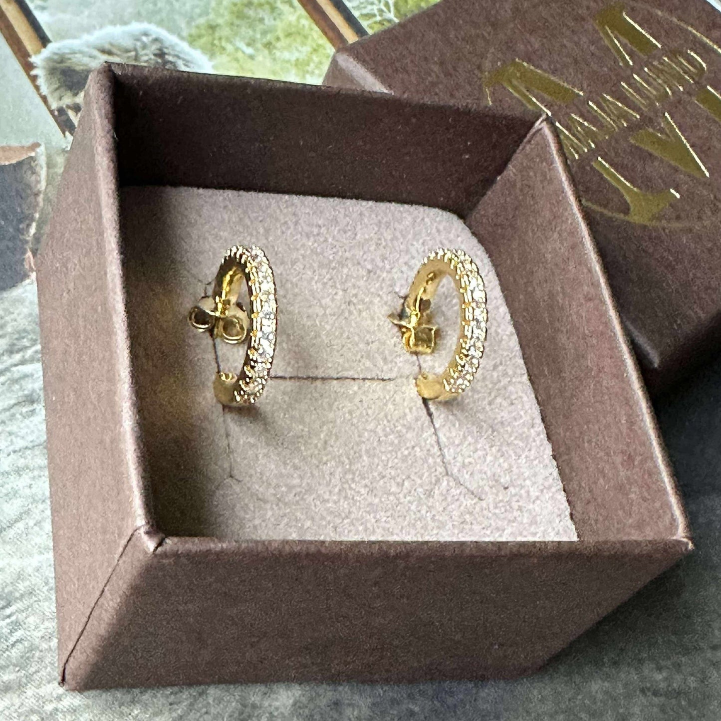 Örhängen IZA med klara zirkoner - förgylld