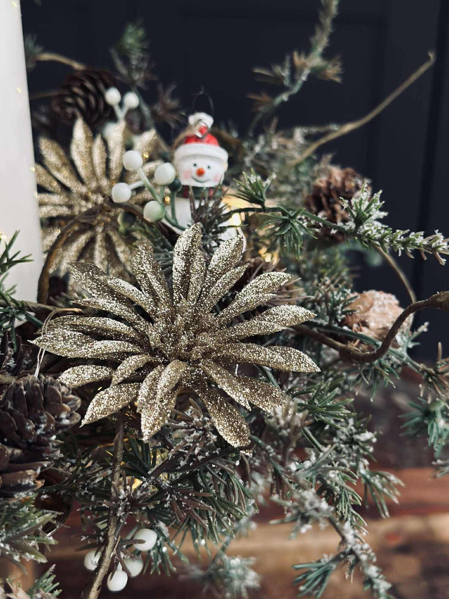 Deco blommor med glitter - 4 st