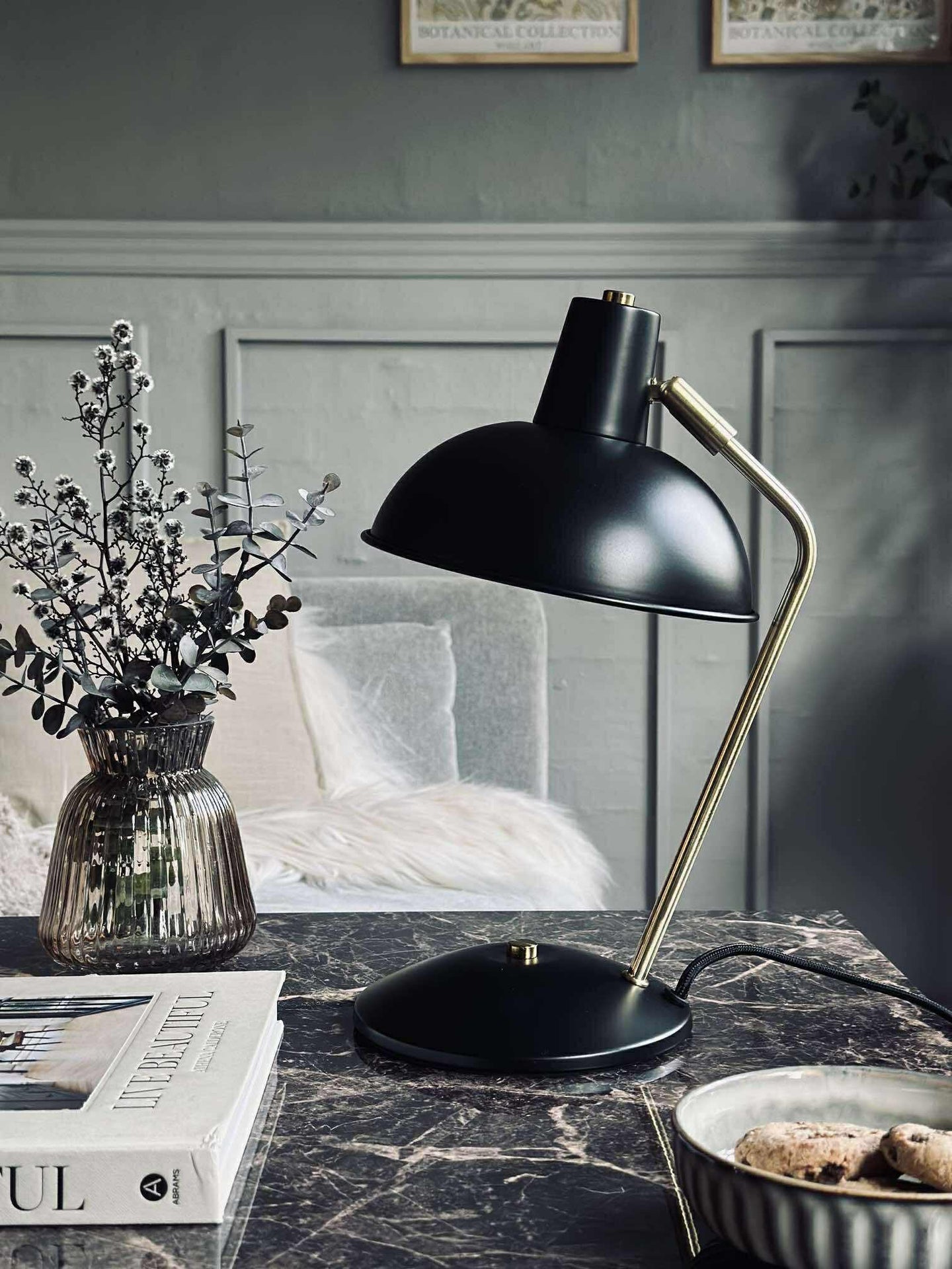 Bordslampa Retro - Svart / guld