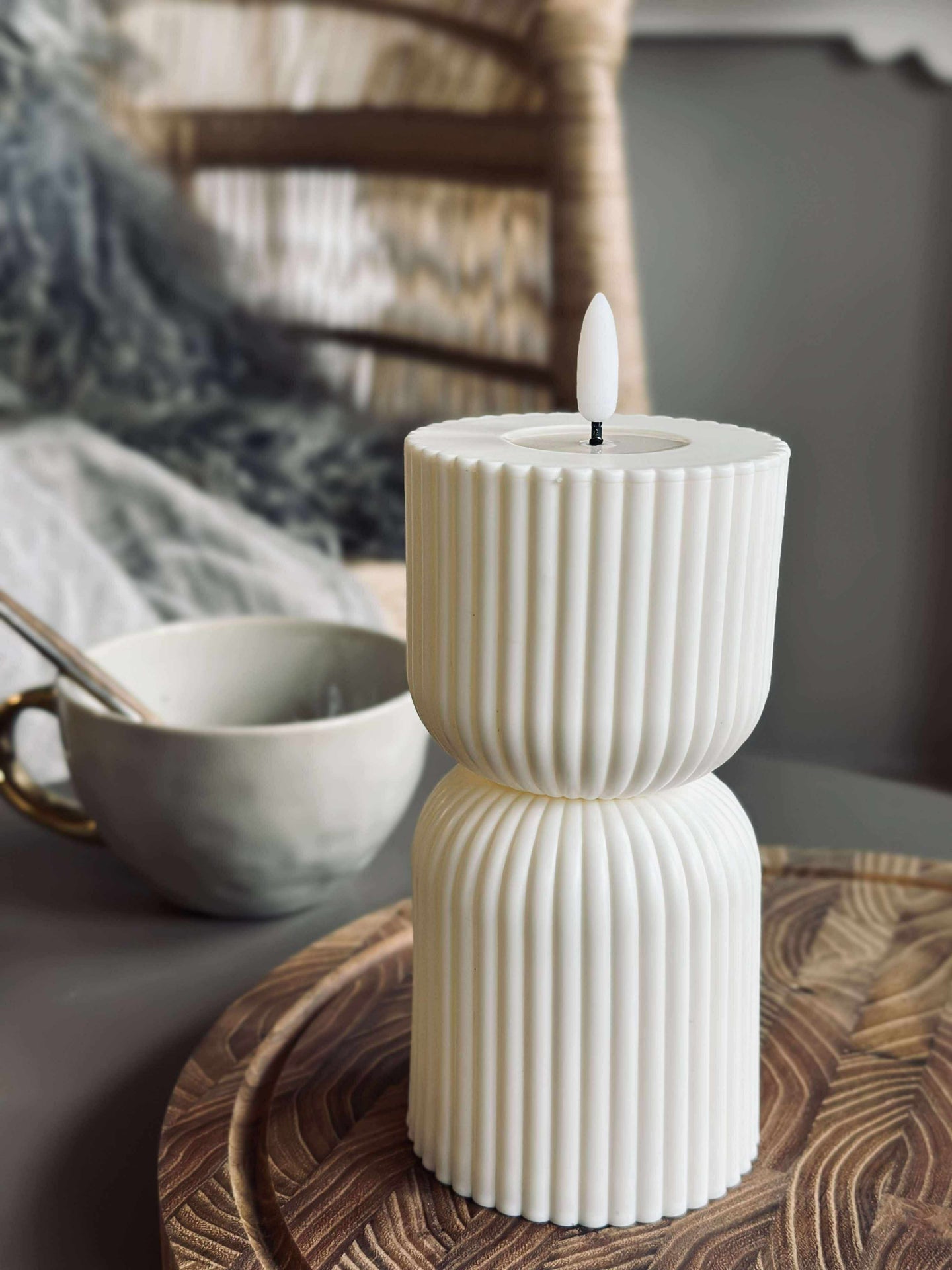 LED Blockljus Vit timglas - Utomhus