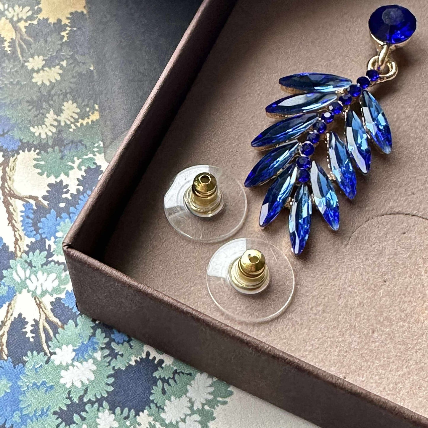 Örhängen Feather - Royal blue