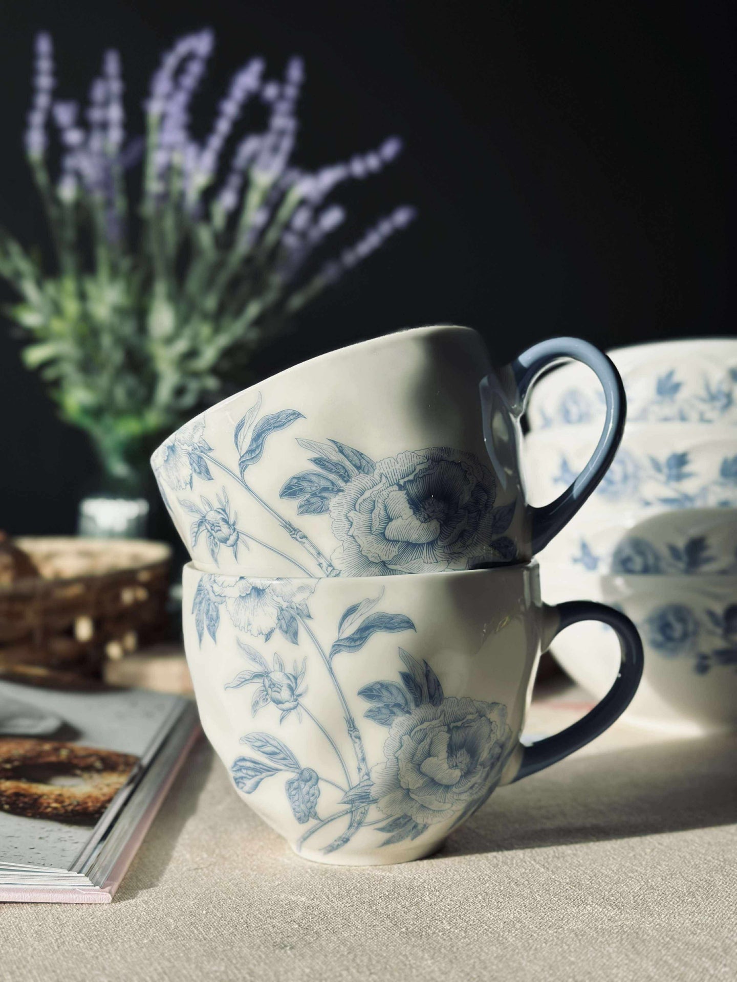 Mugg Flora Blå
