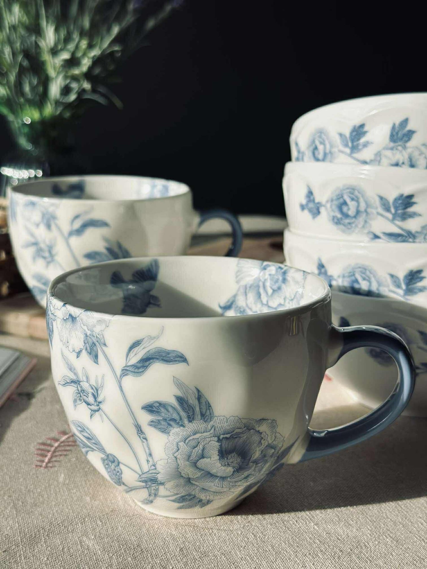 Mugg Flora Blå