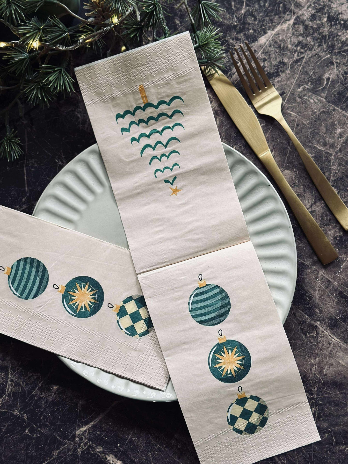 Julservetter - 20st. Petrol / sand