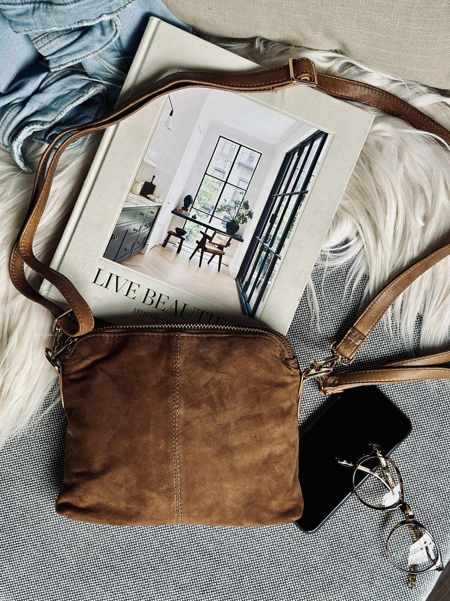 Crossbody-clutch ALICE - Mocka caramel