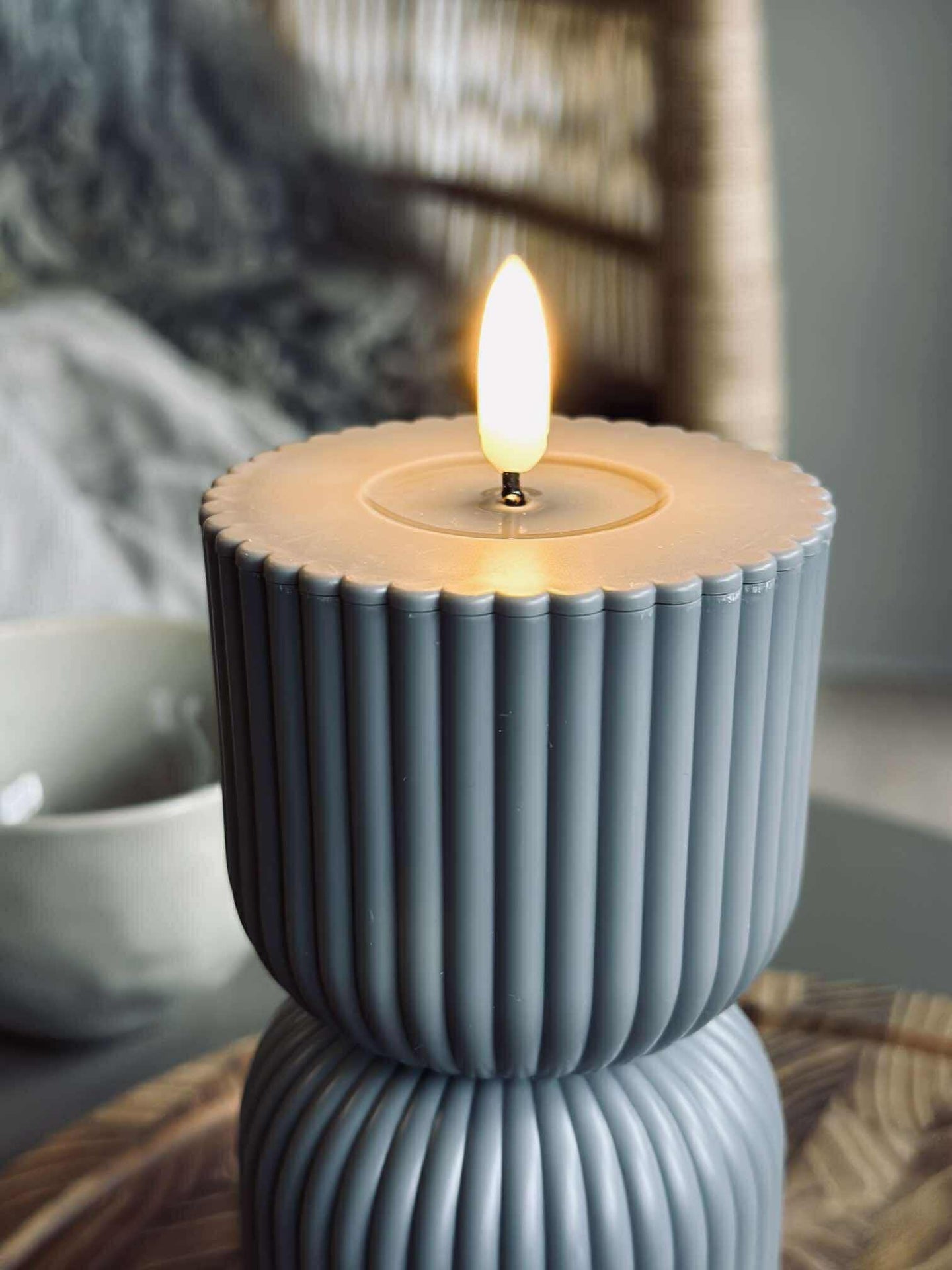 LED Blockljus Grått timglas - Utomhus