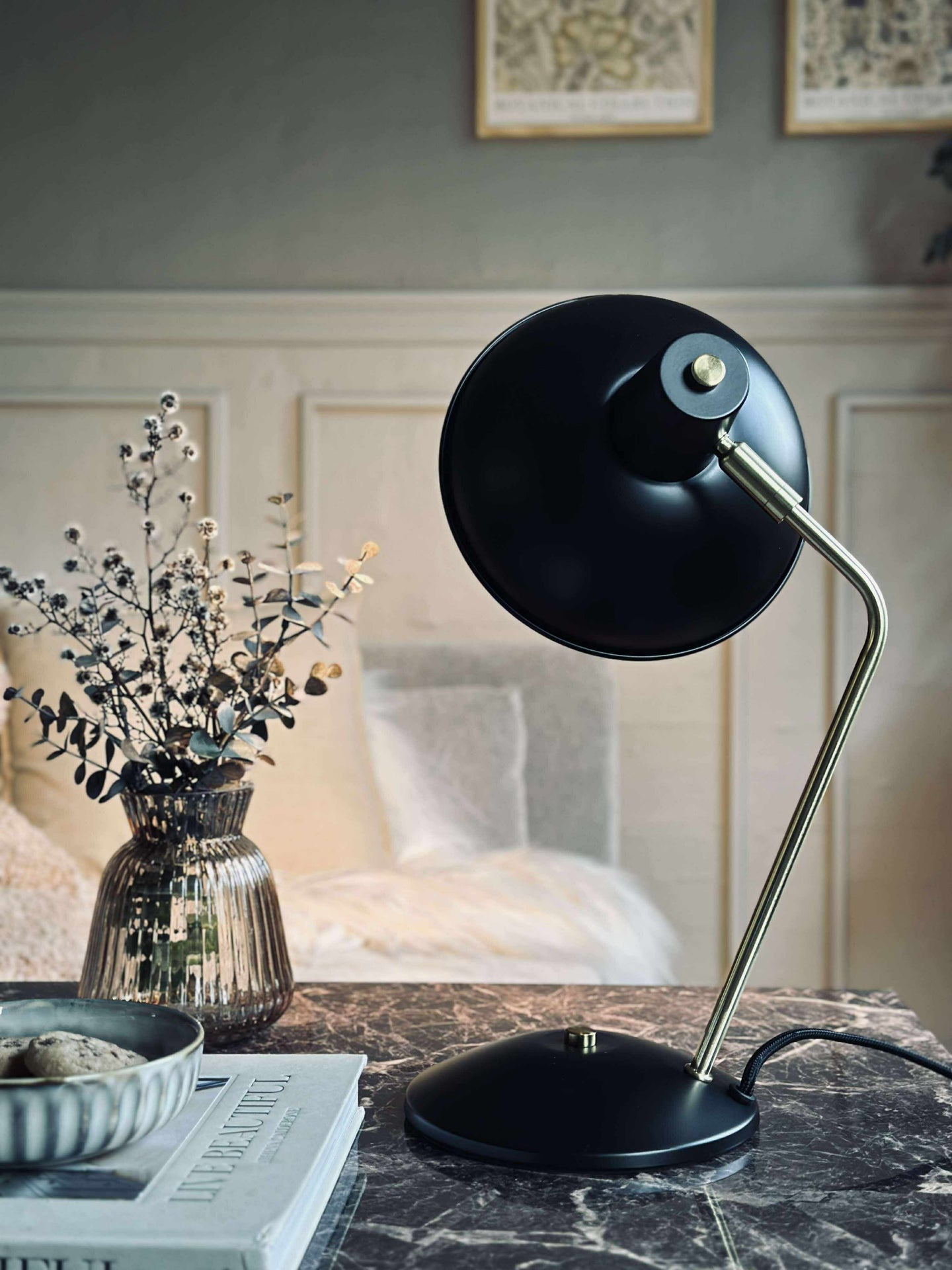 Bordslampa Retro - Svart / guld