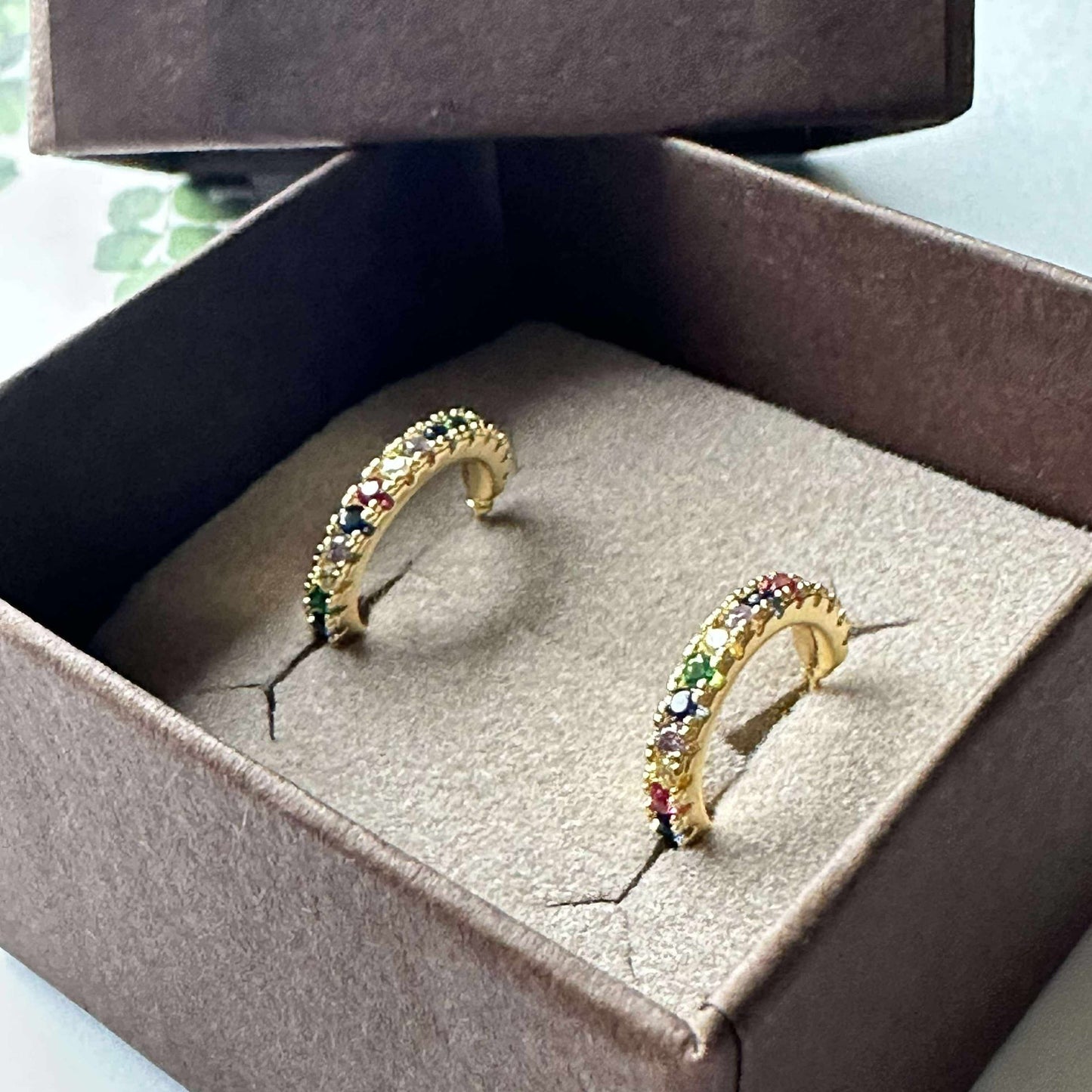 Örhängen IZA - flerfärgad - förgylld