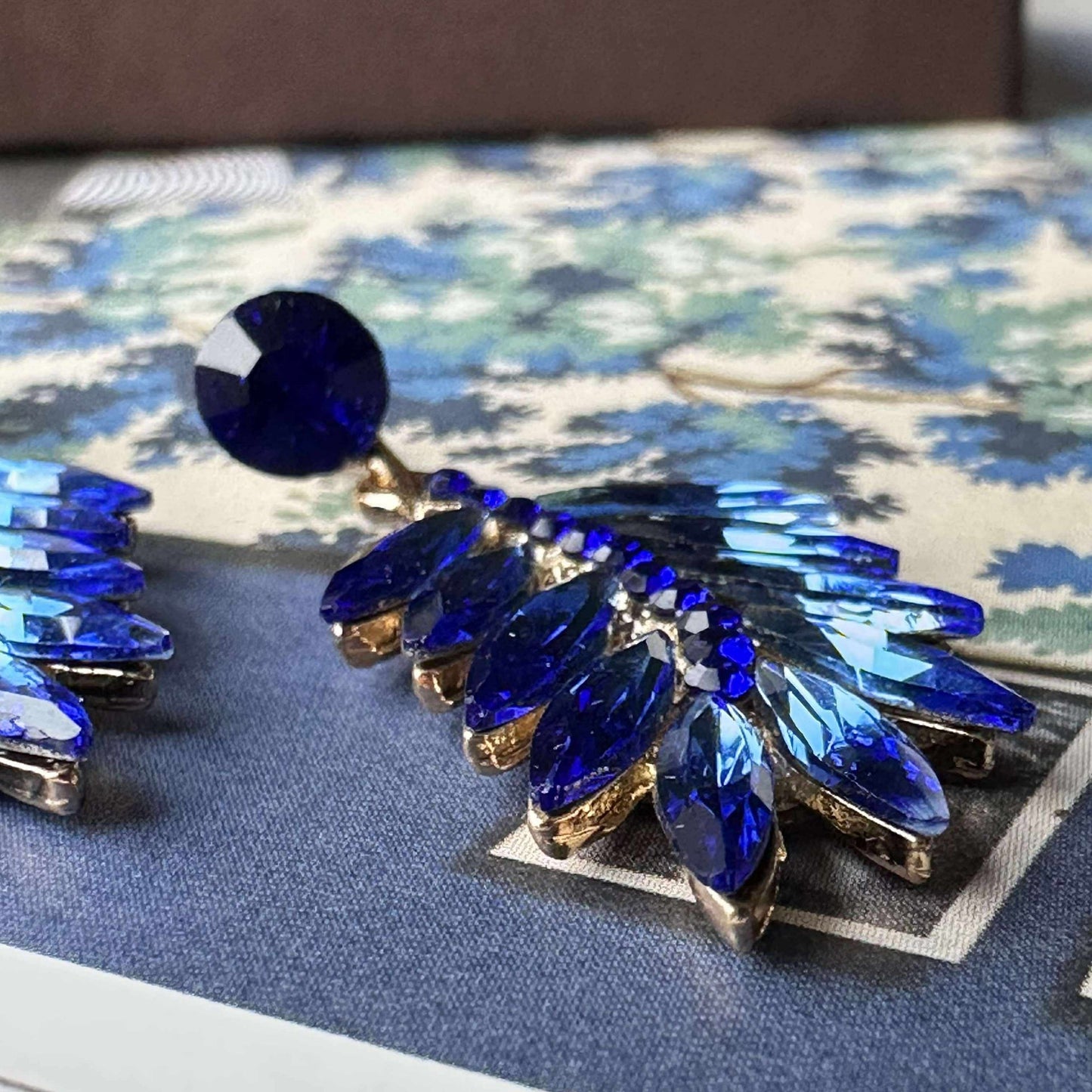 Örhängen Feather - Royal blue