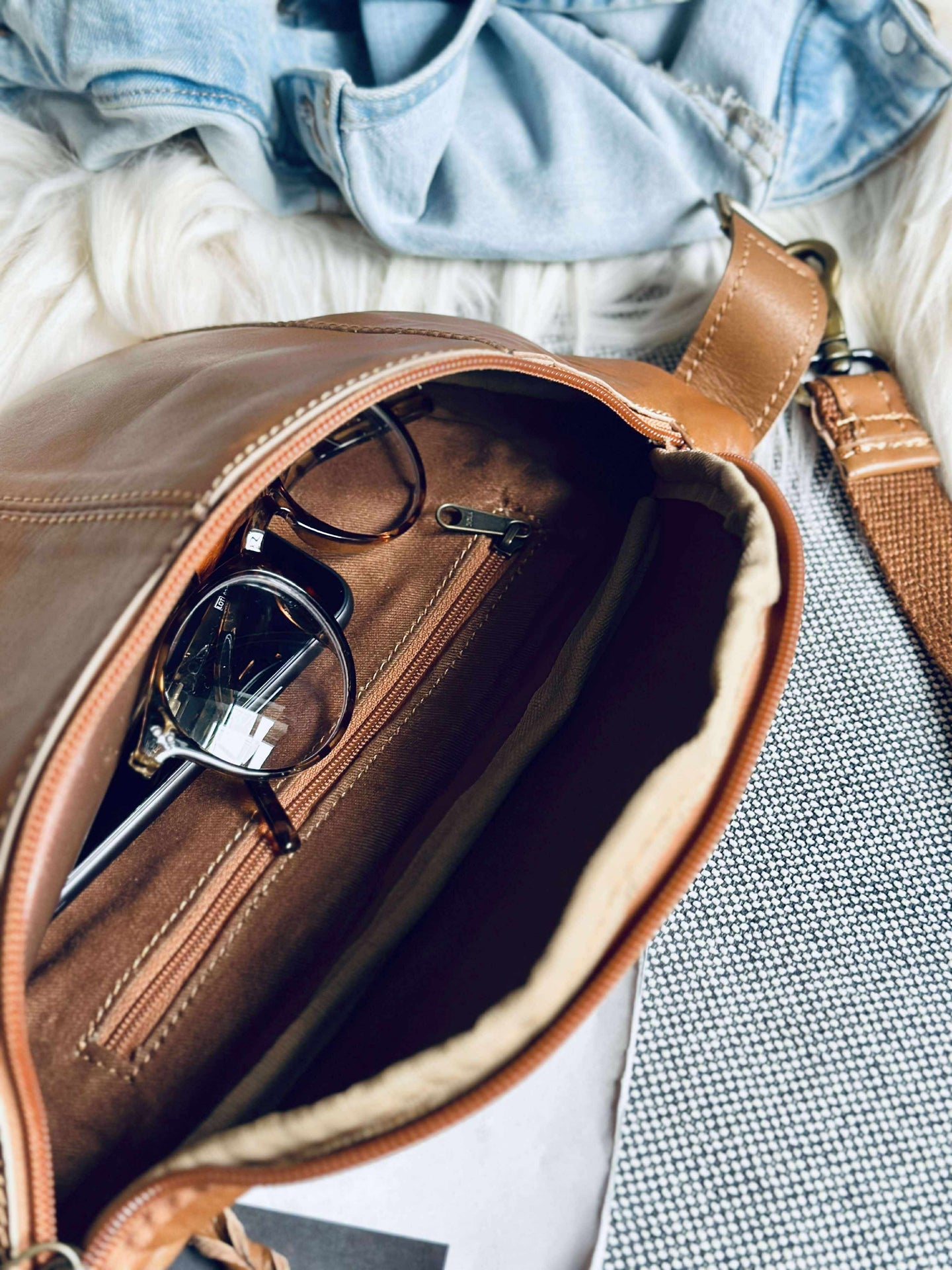 Midjeväska Anna - Cognac