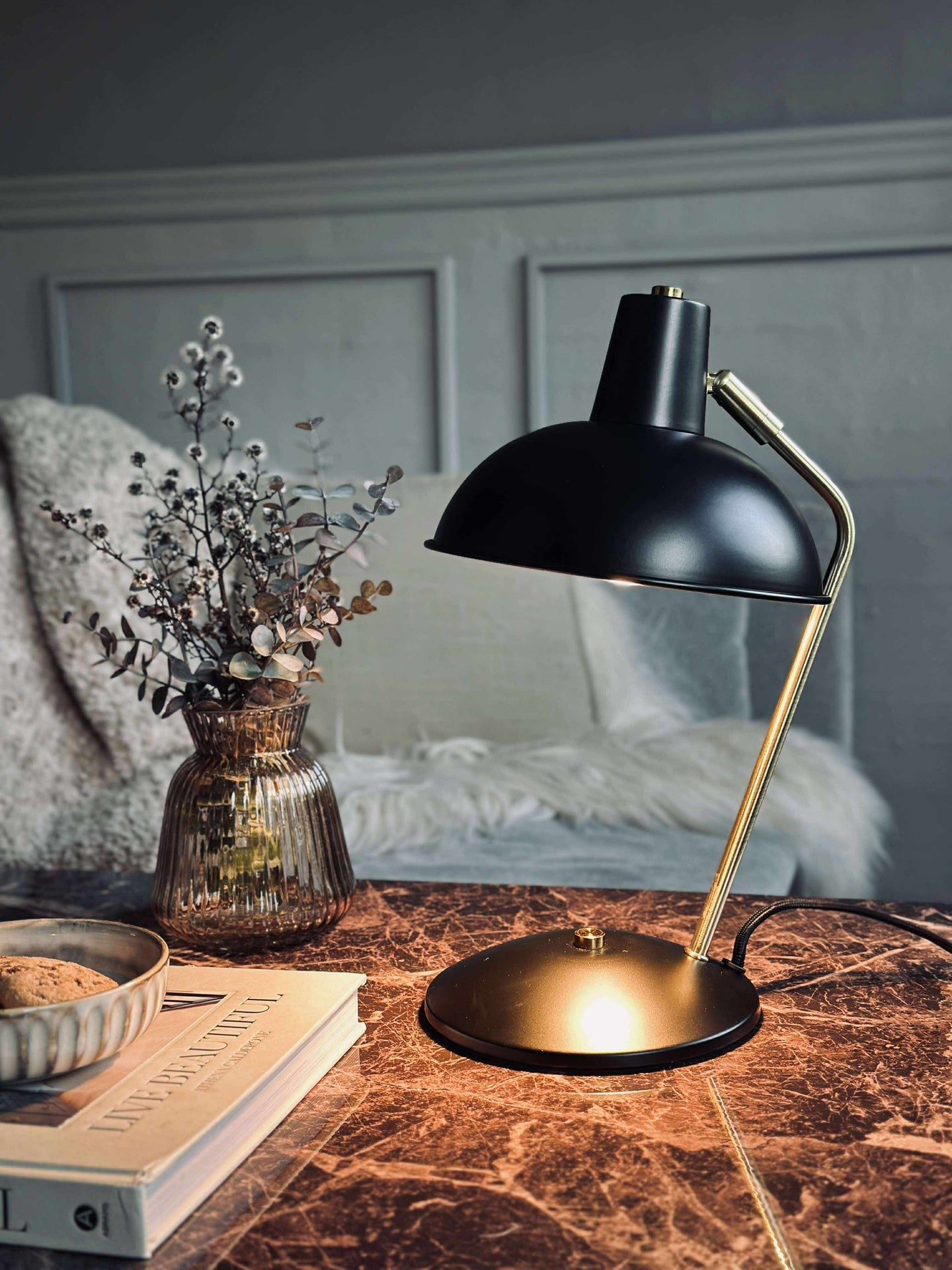 Bordslampa Retro - Svart / guld