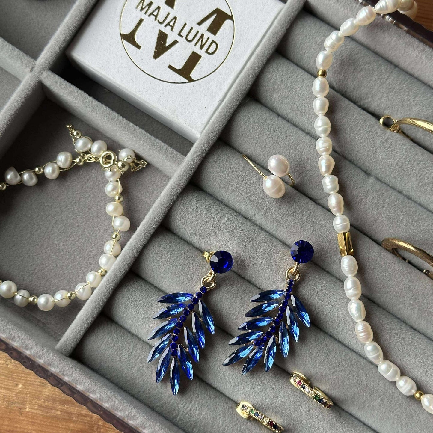 Örhängen Feather - Royal blue