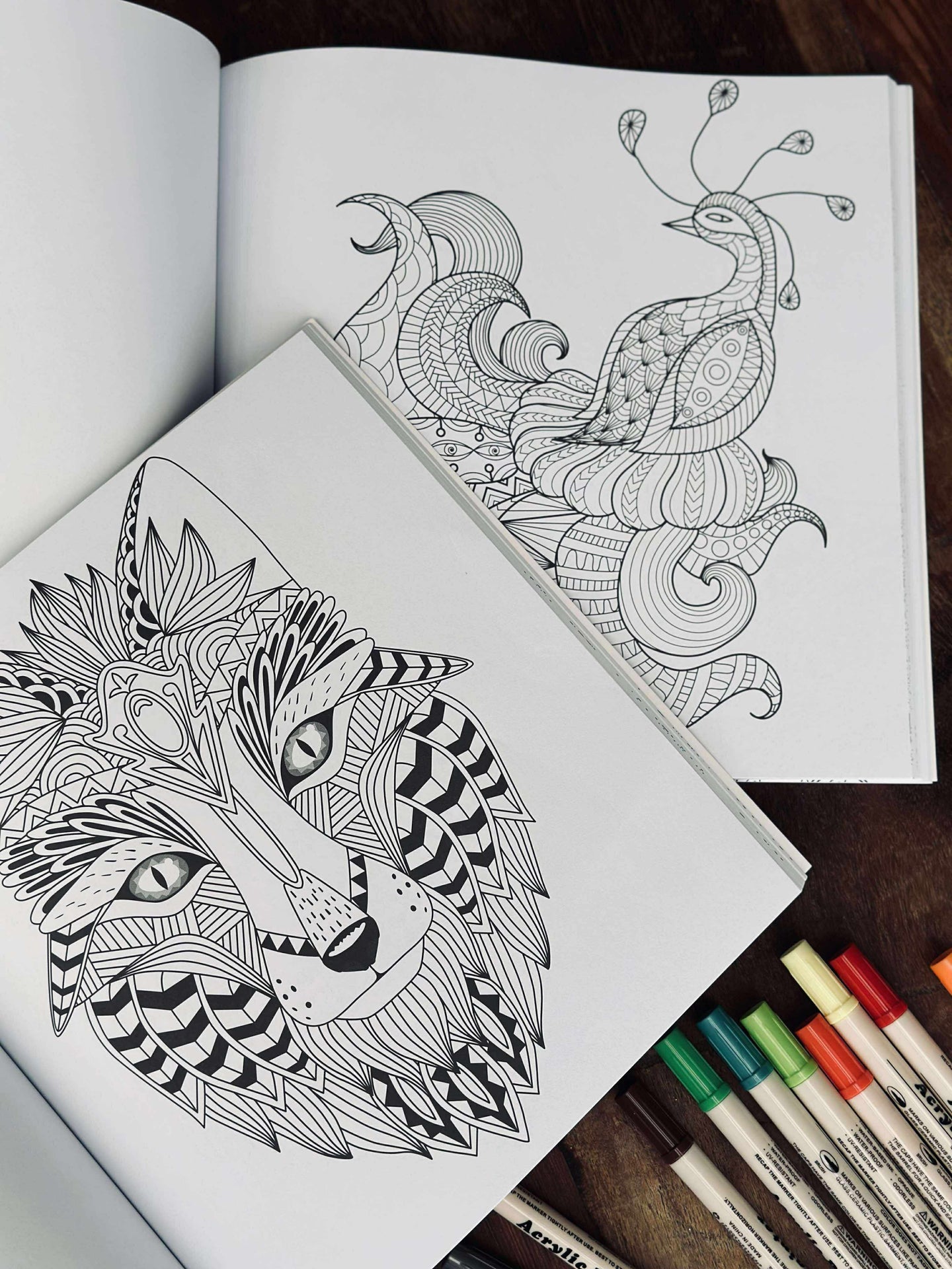 Målarbok för vuxna - Djur MIX