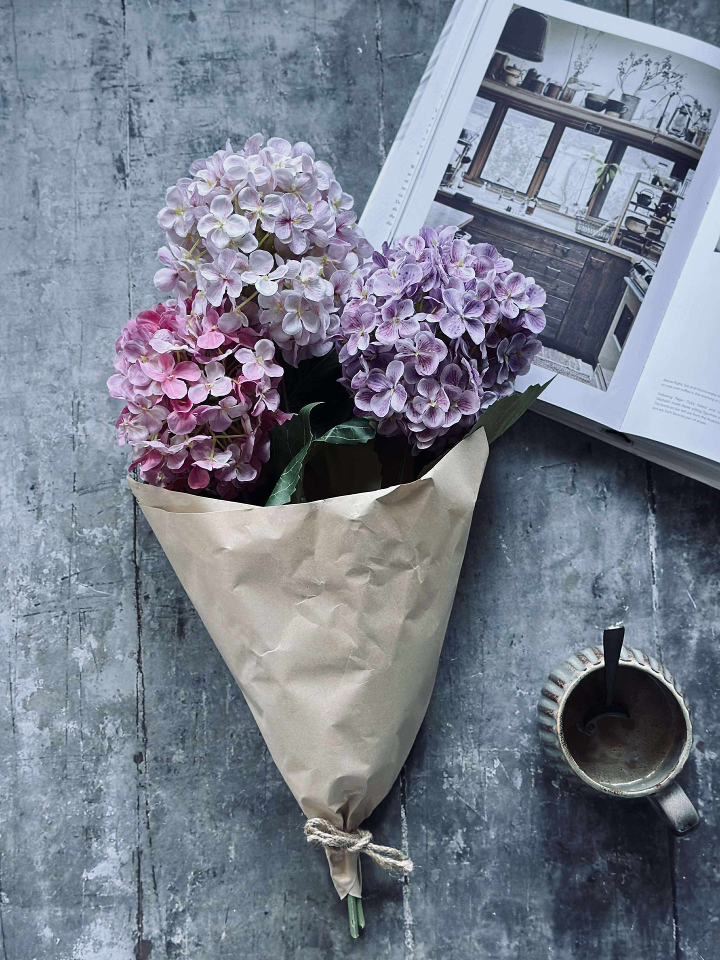 Bukett - Hortensia Rosa / Lila