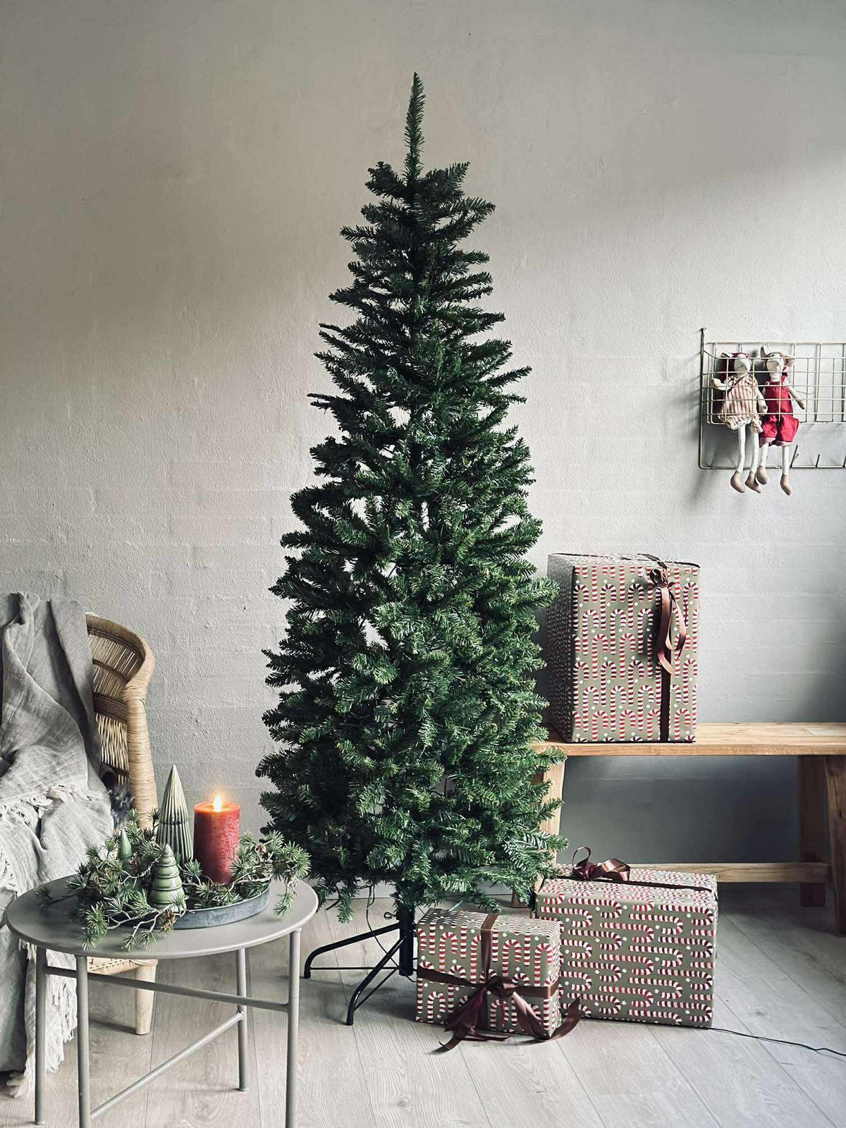Julgran med ljusslinga