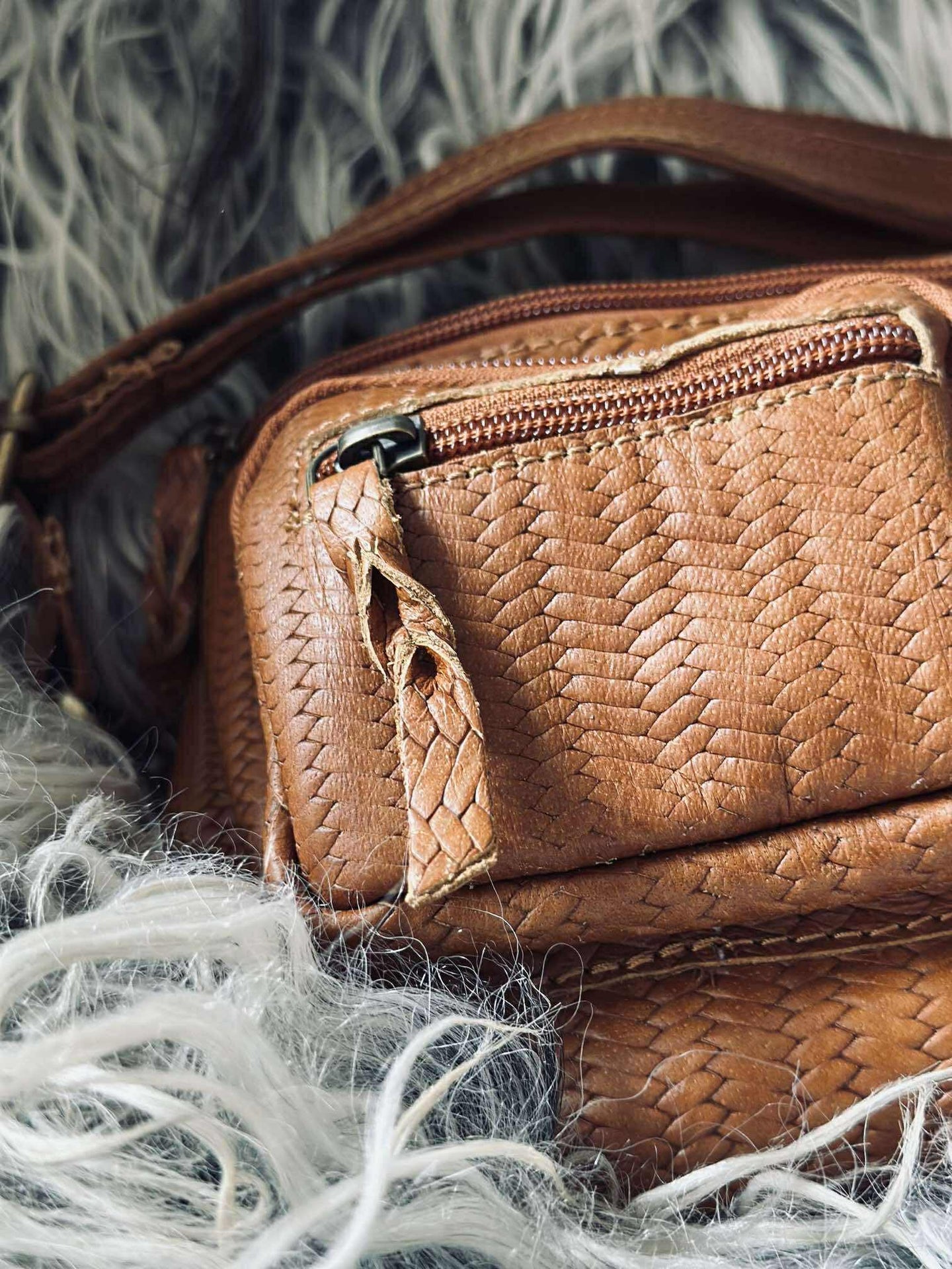Bumbag Kaya - Cognac flätat