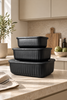 Förvaringsburkar Black – Set om 3 st.