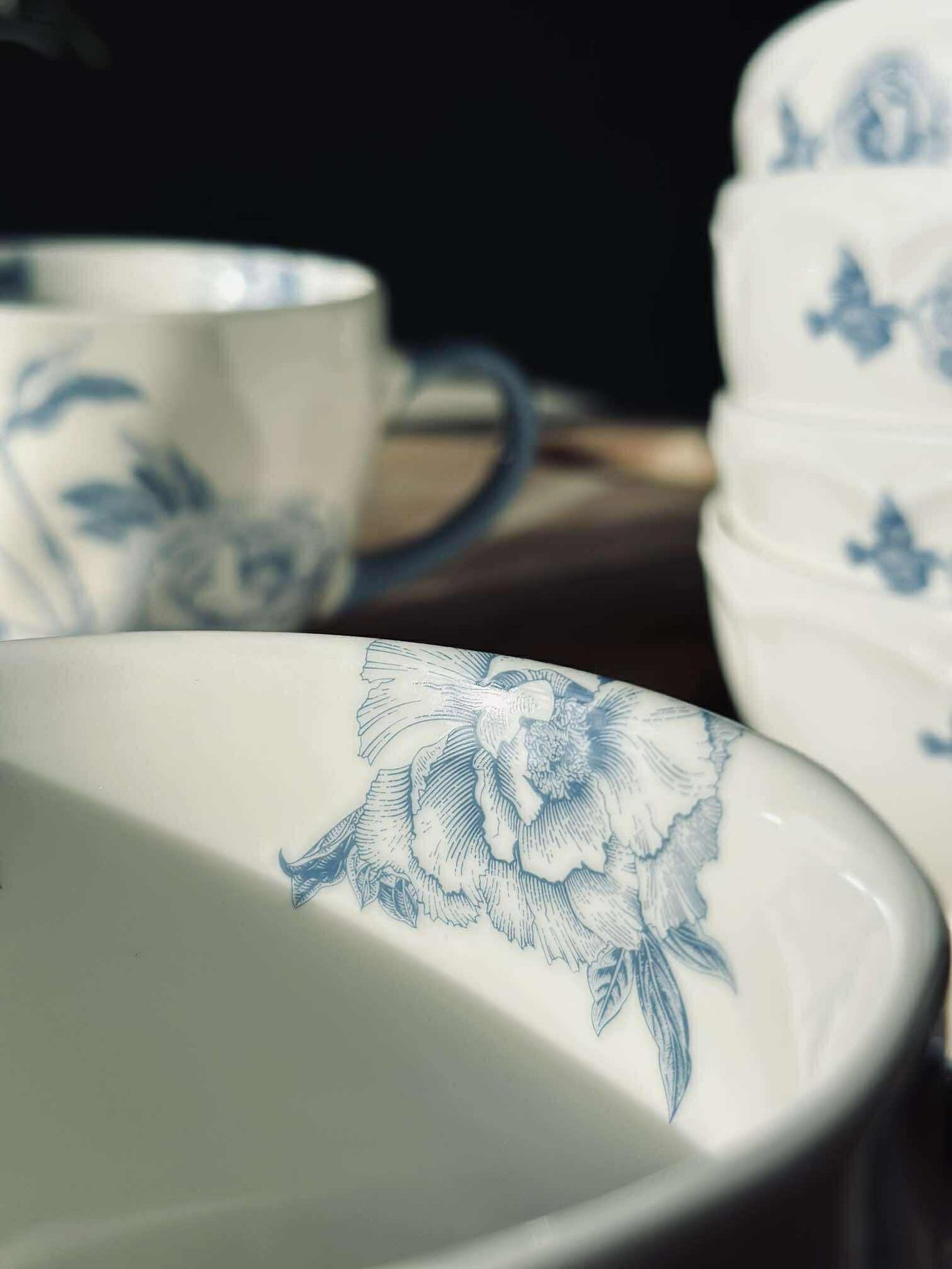 Mugg Flora Blå