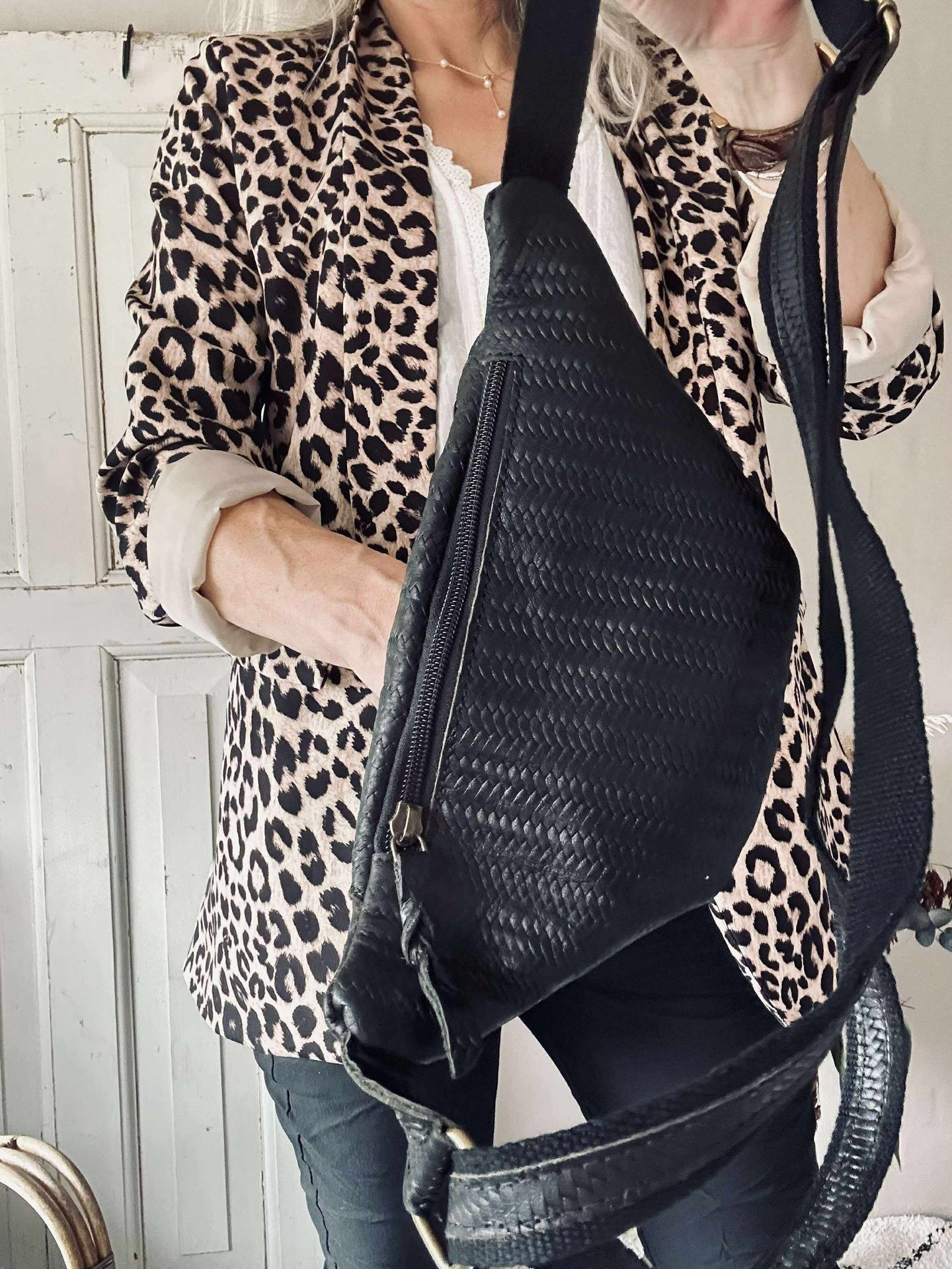 Bumbag Tasha - Svart flätad
