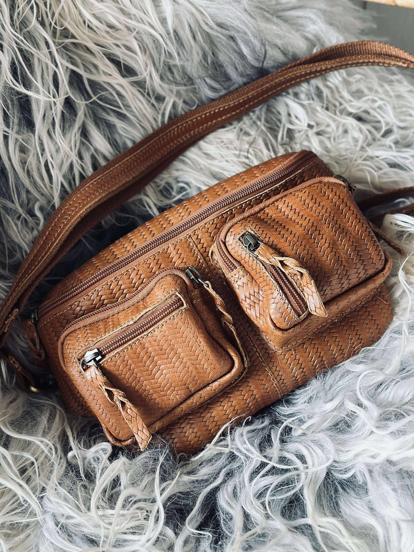 Bumbag Kaya - Cognac flätat