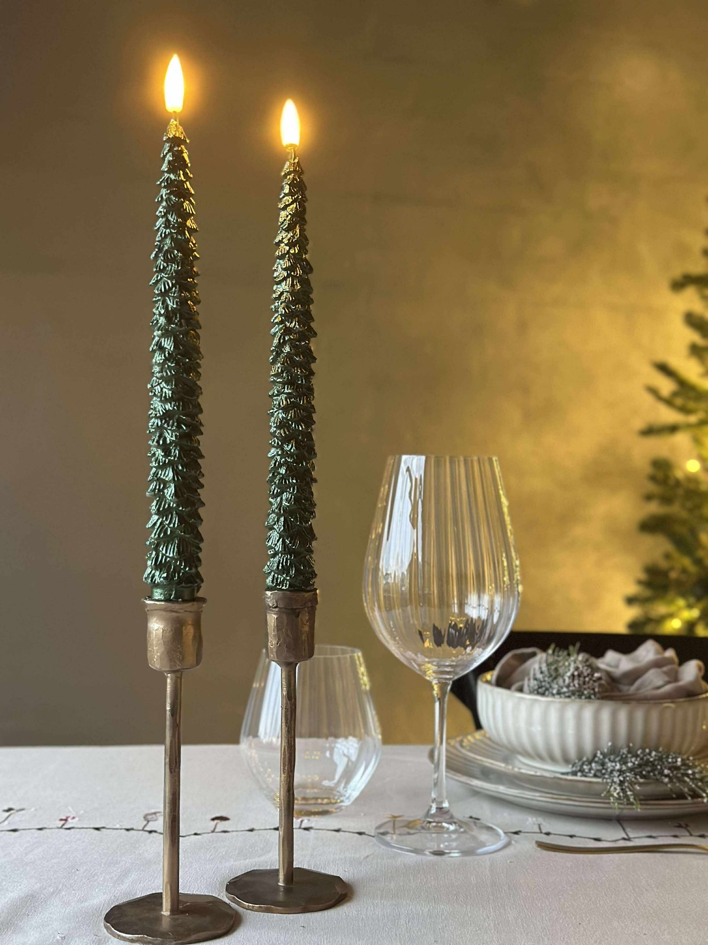 LED Scenljus 2 st - Julgrön