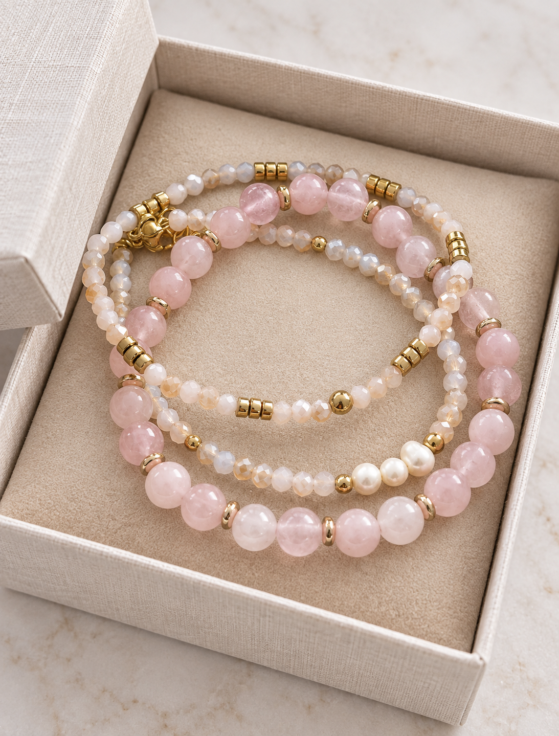Armband GISELE Rose – Set med 3 st