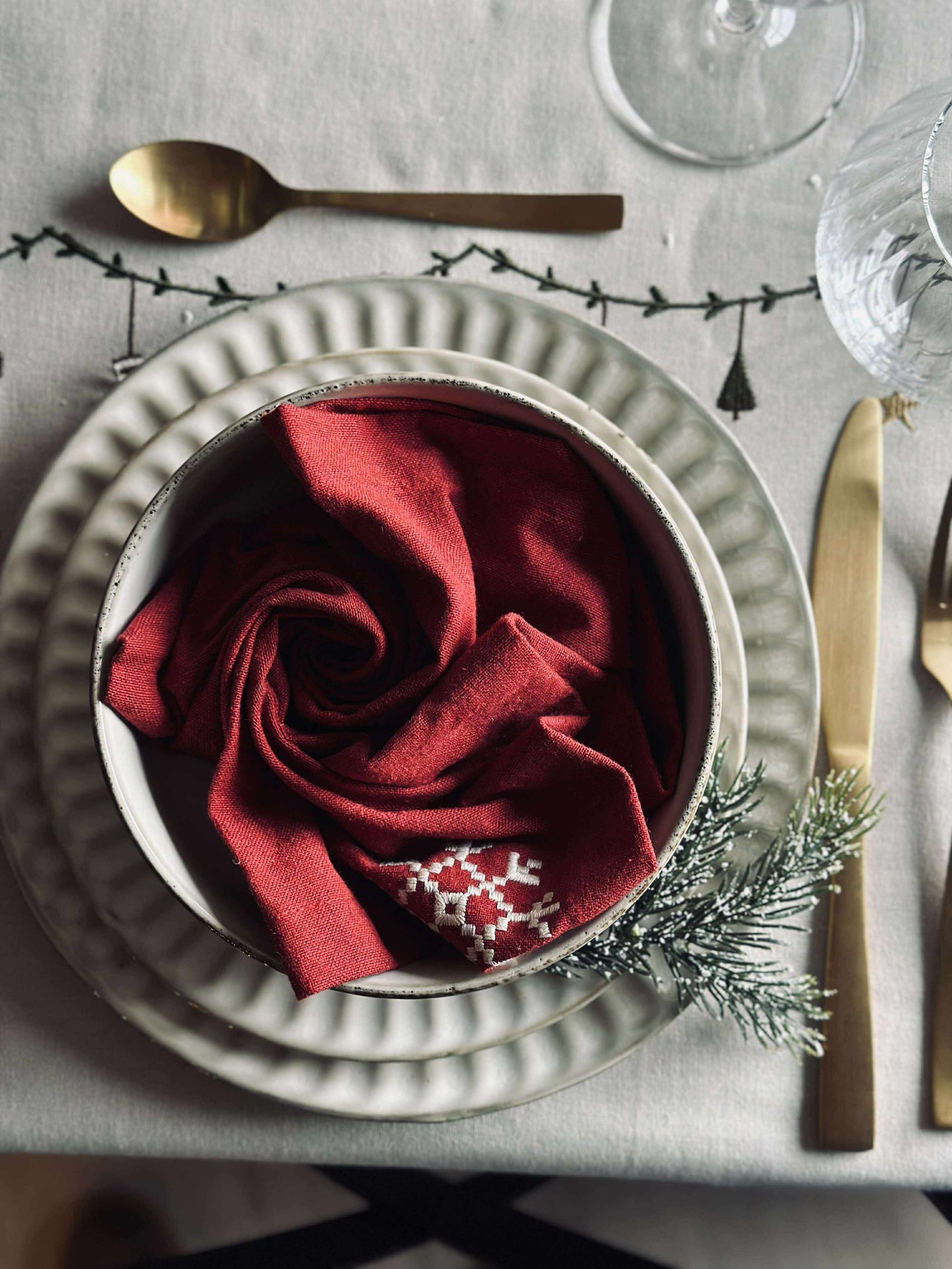 Servetter Röd Jul - 4 st