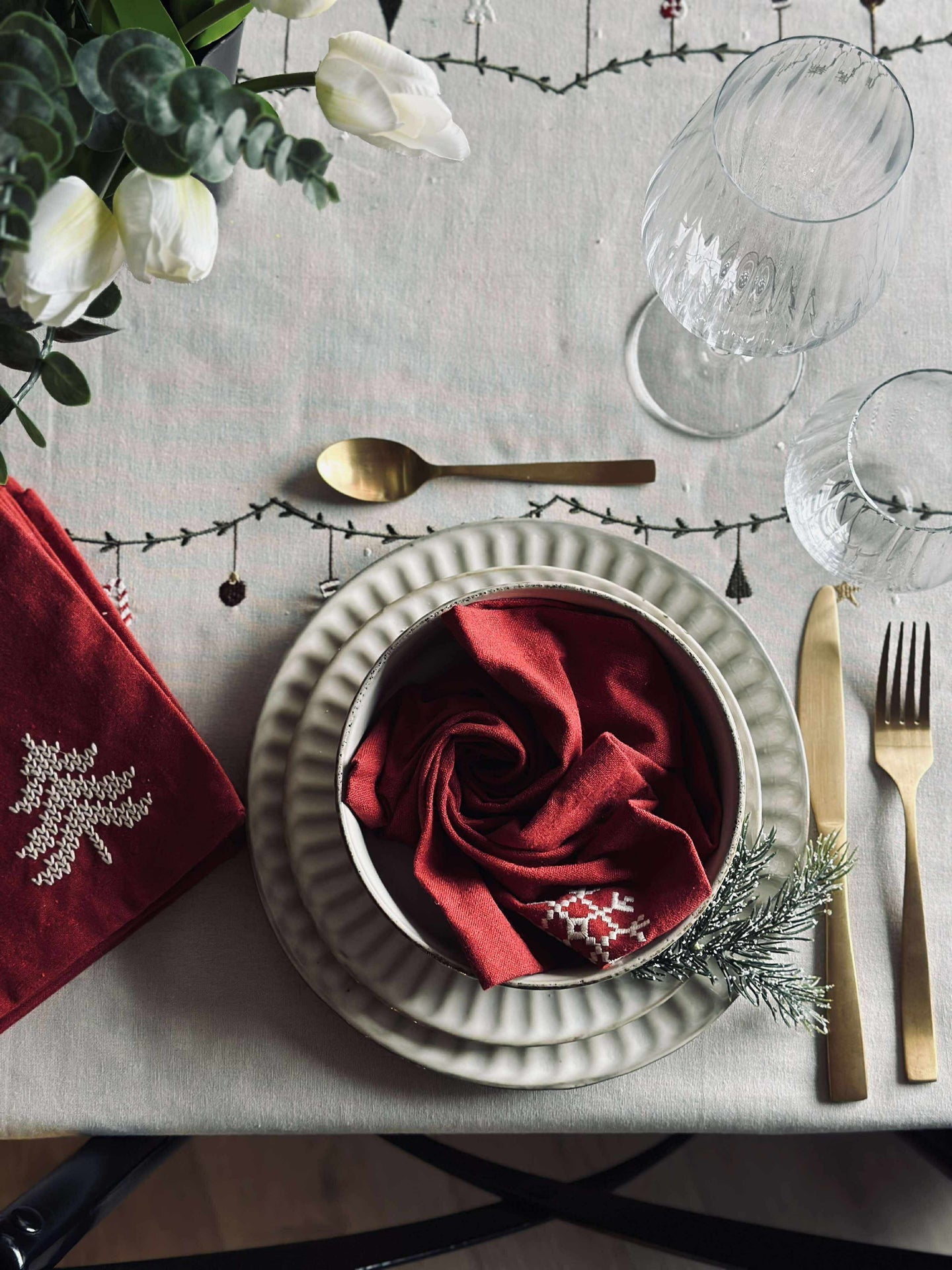 Servetter Röd Jul - 4 st