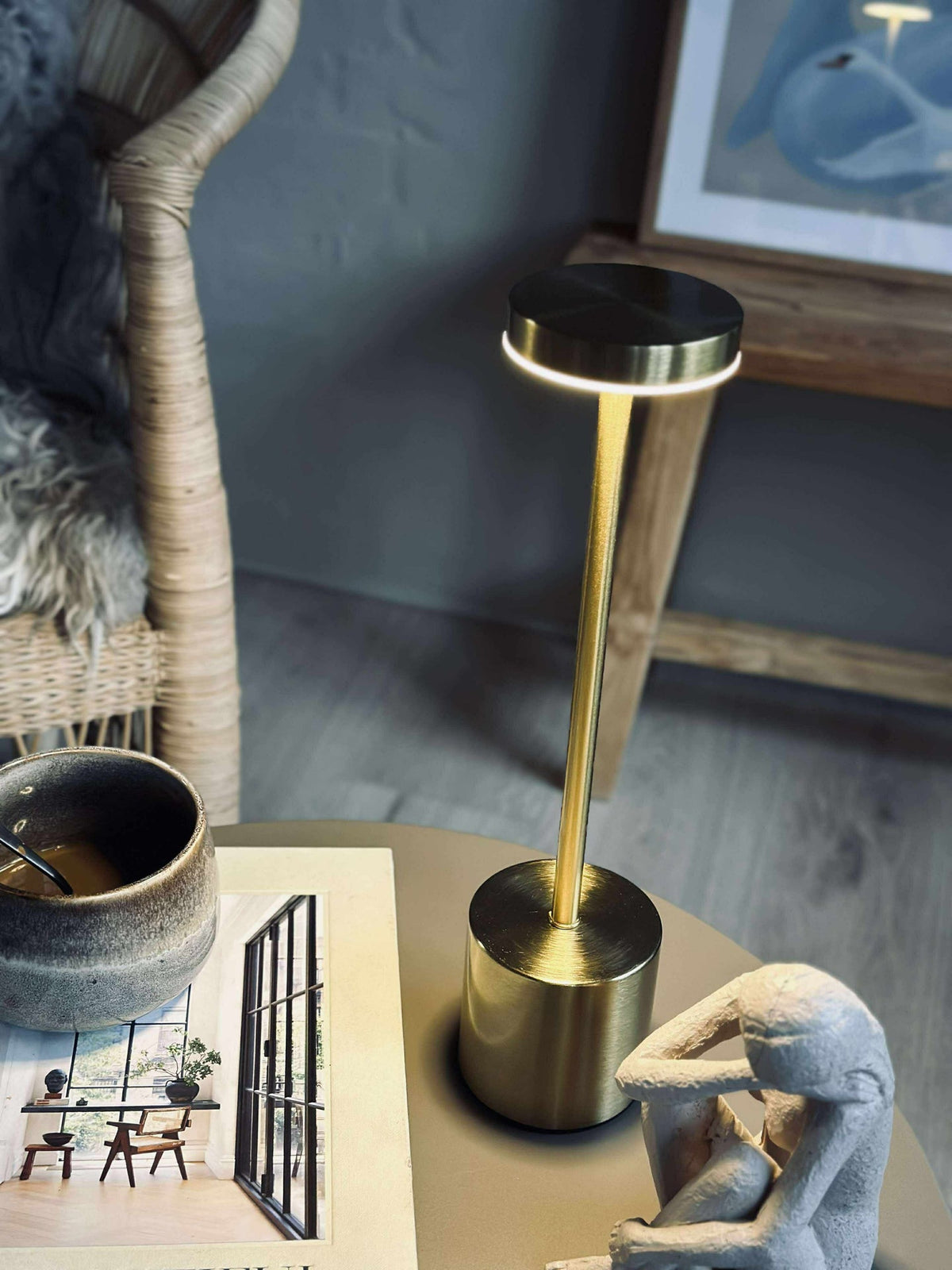 LED bordslampa KELLY Gold - uppladdningsbar