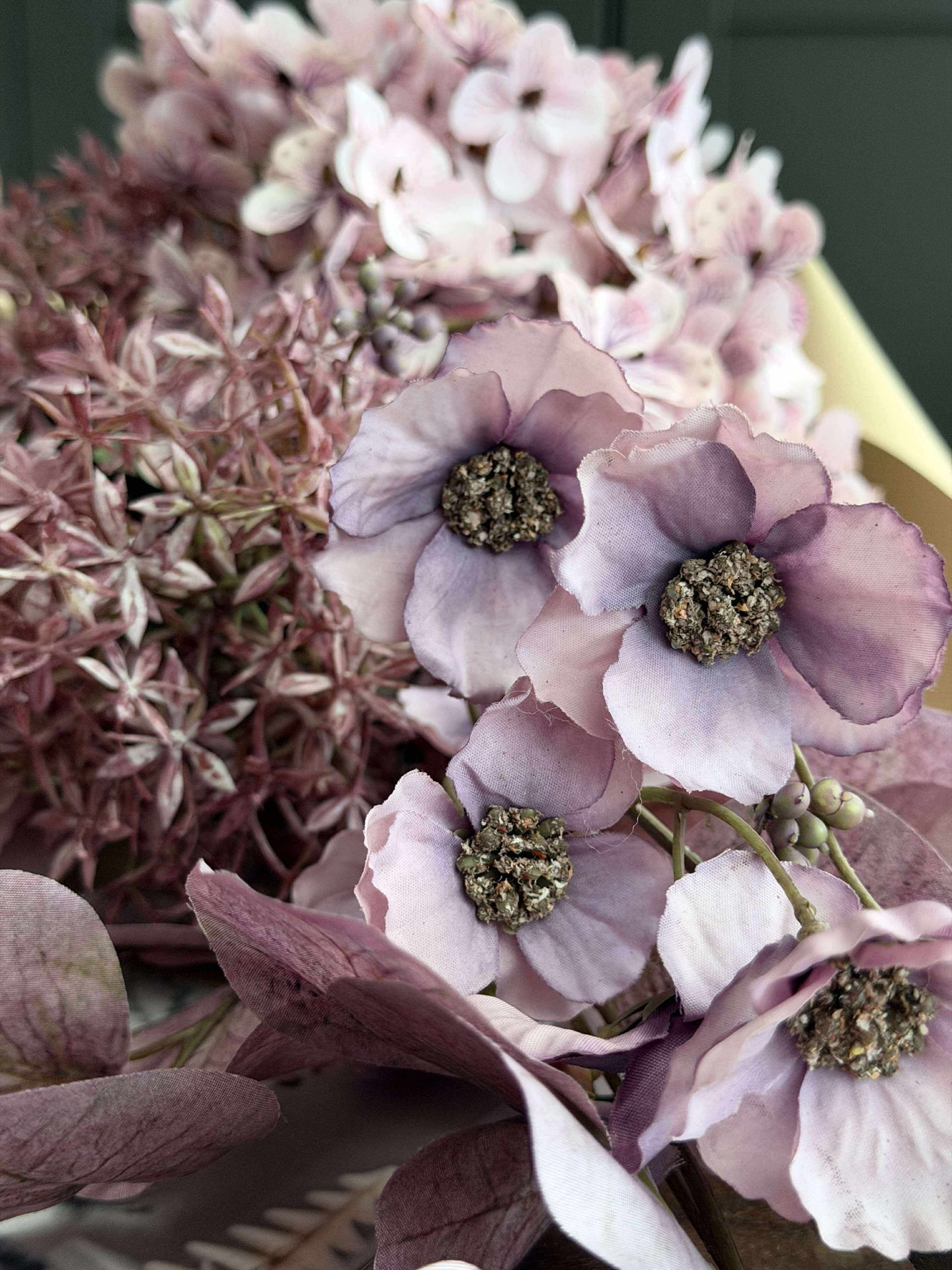 Bukett med hortensia - Syren / rosa