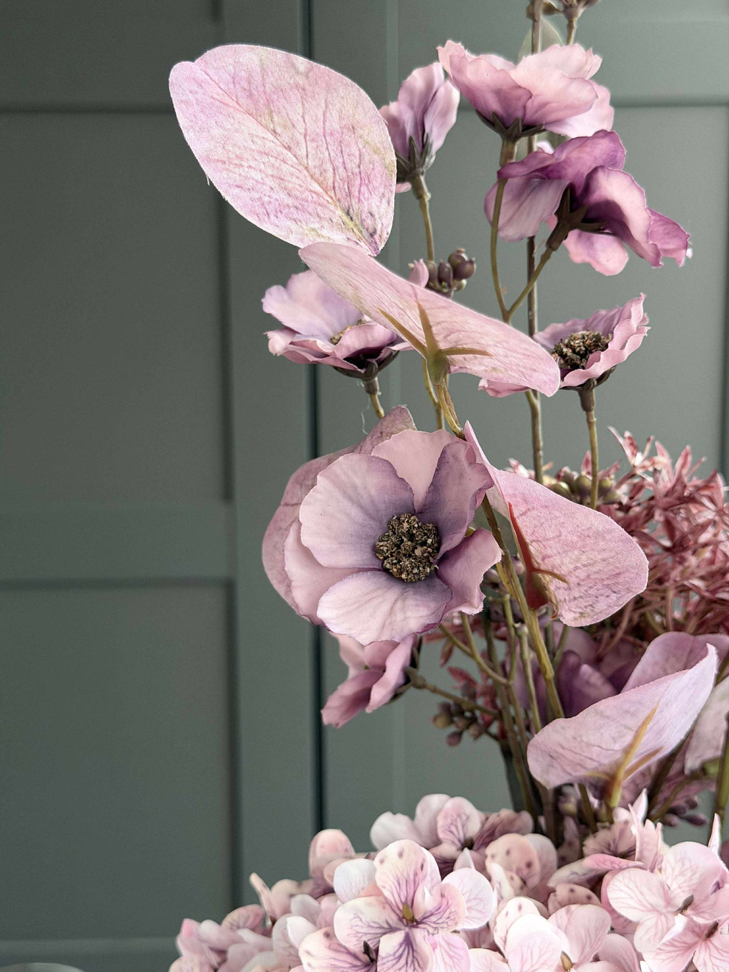 Bukett med hortensia - Syren / rosa