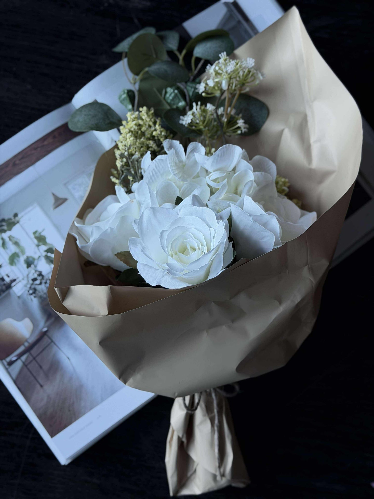 Bukett med hortensia - Vit