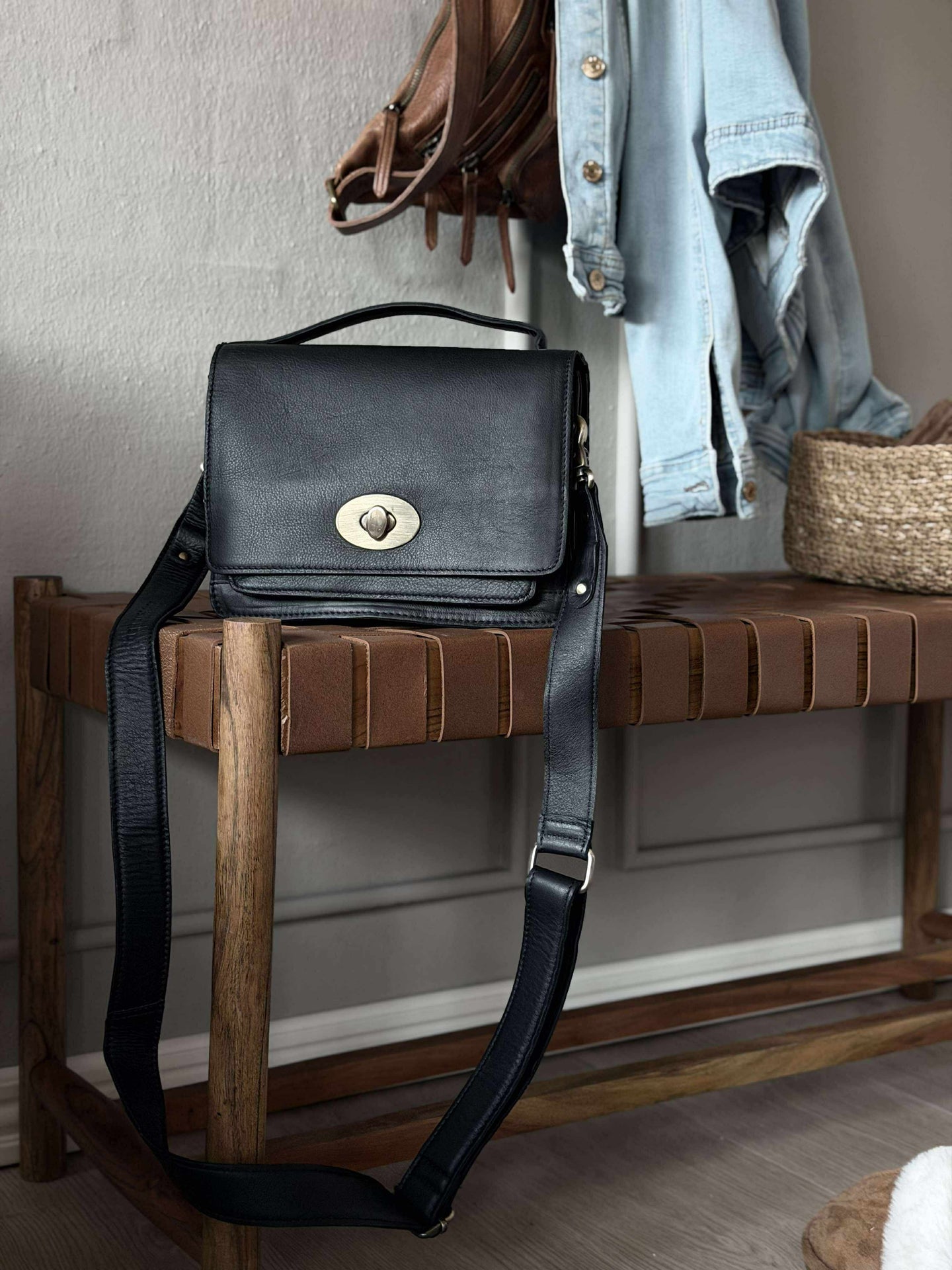 Crossover Svart Läder – Stor