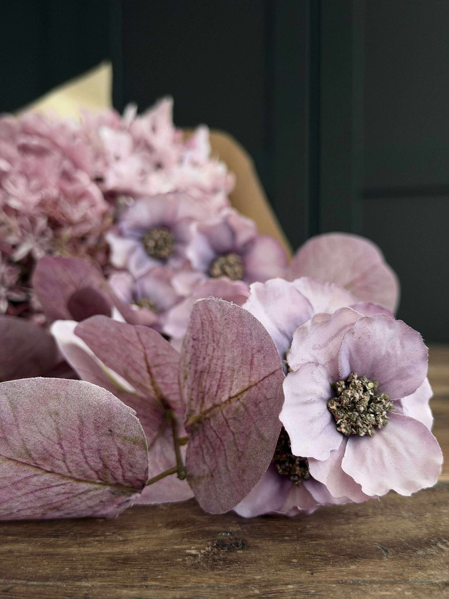 Bukett med hortensia - Syren / rosa