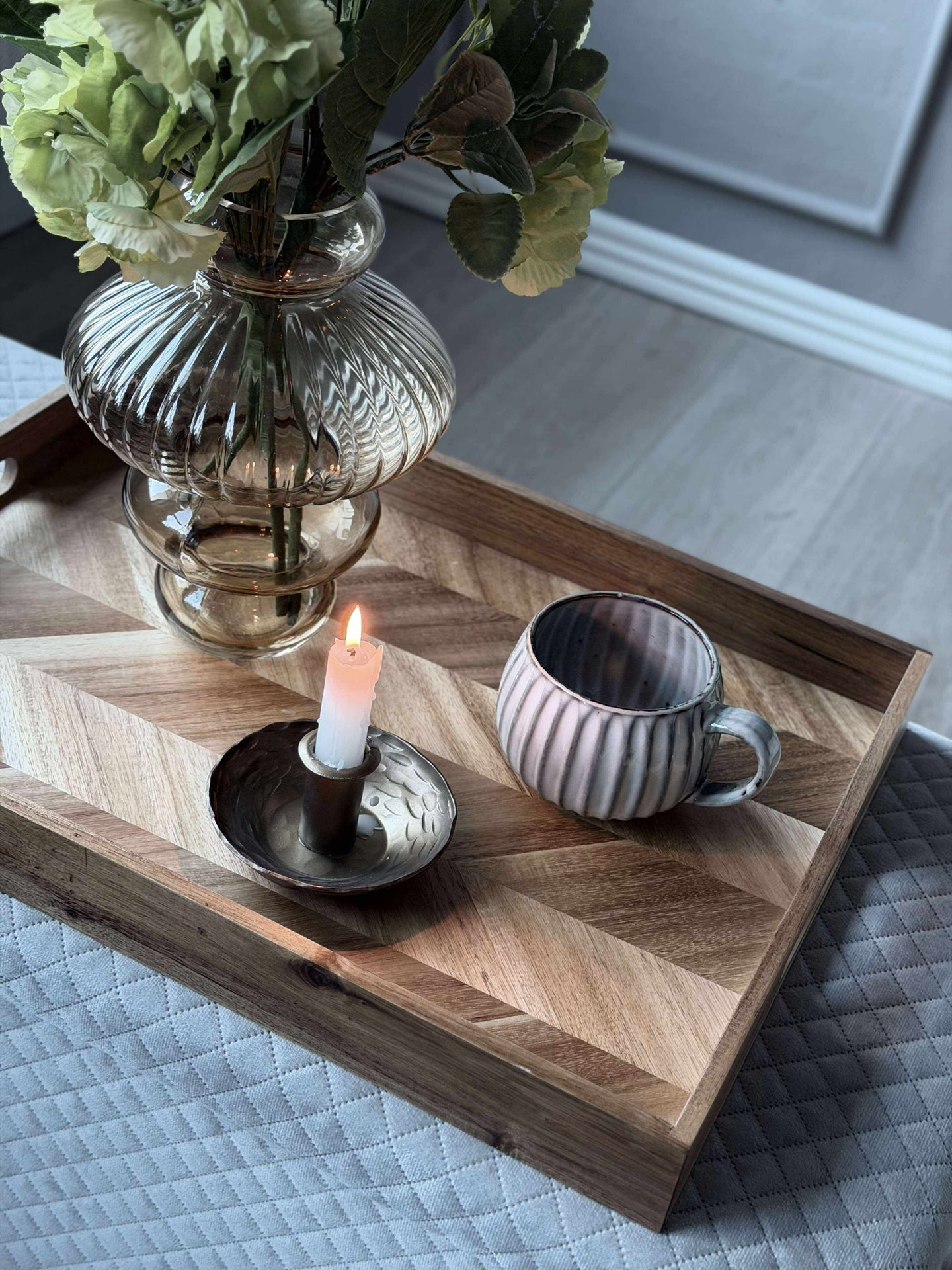 Bricka fiskbensmönster - 48 cm