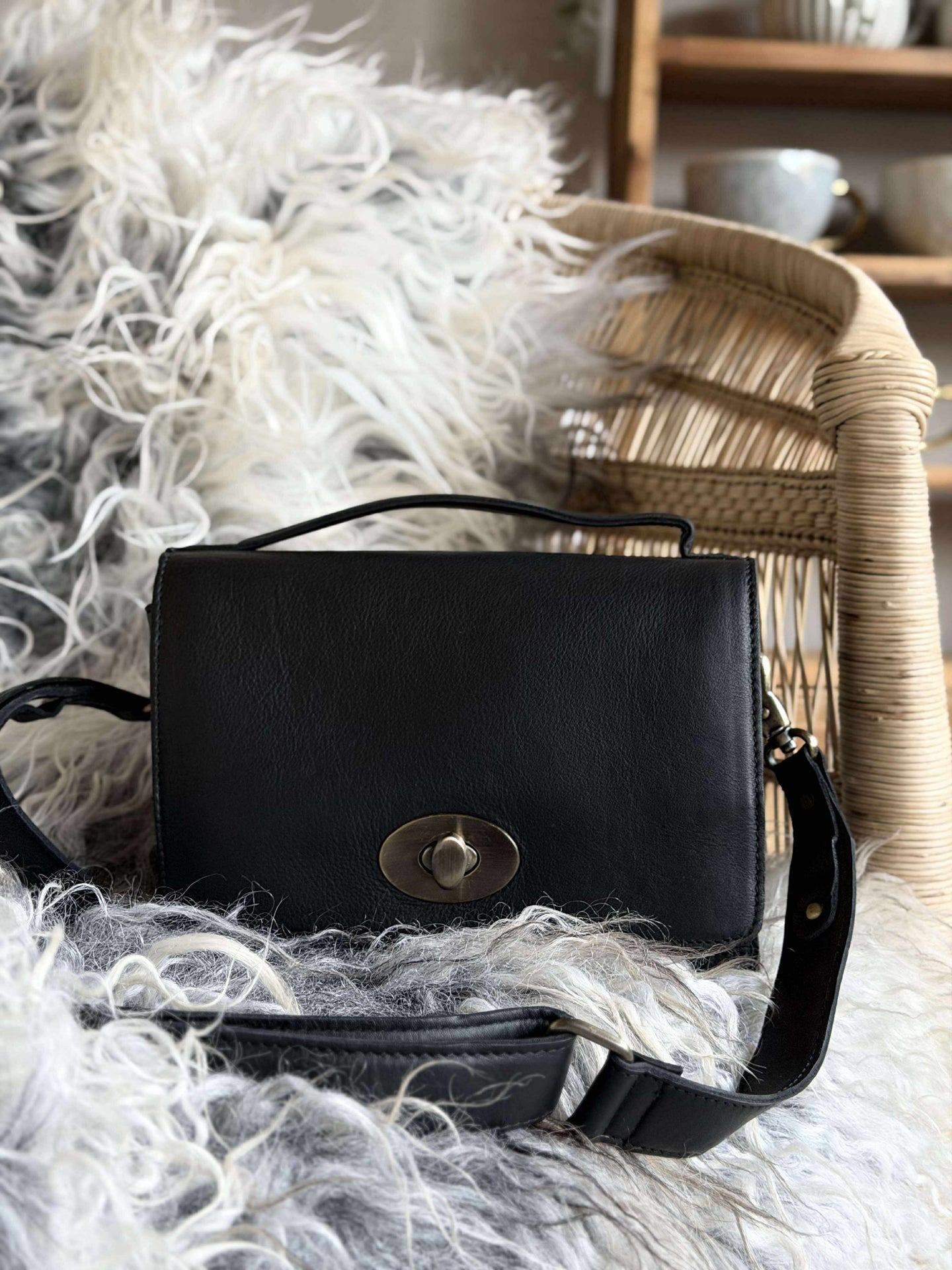 Crossover Svart Läder – Stor